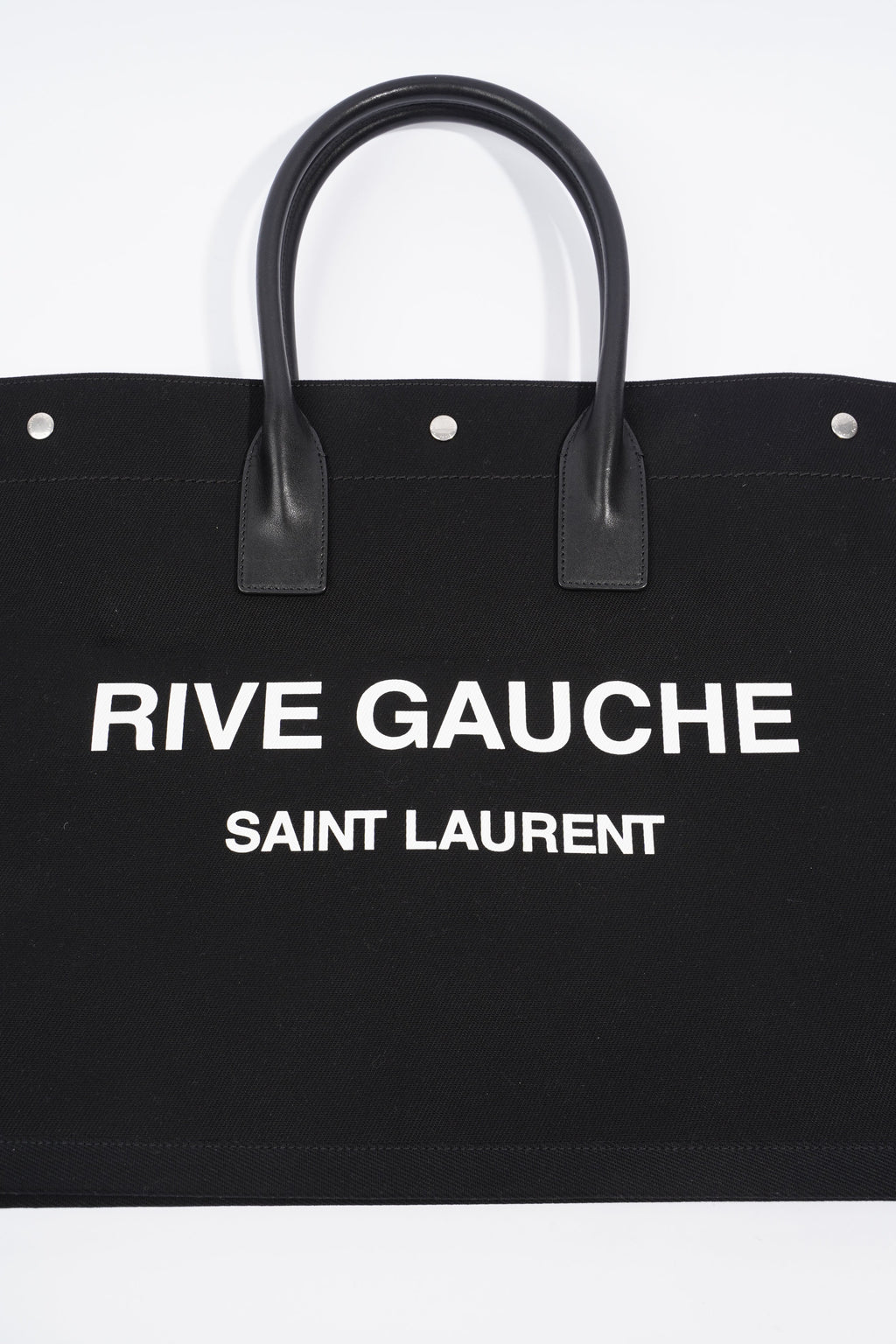 Saint Laurent Rive Gauche Tote Black Canvas Large
