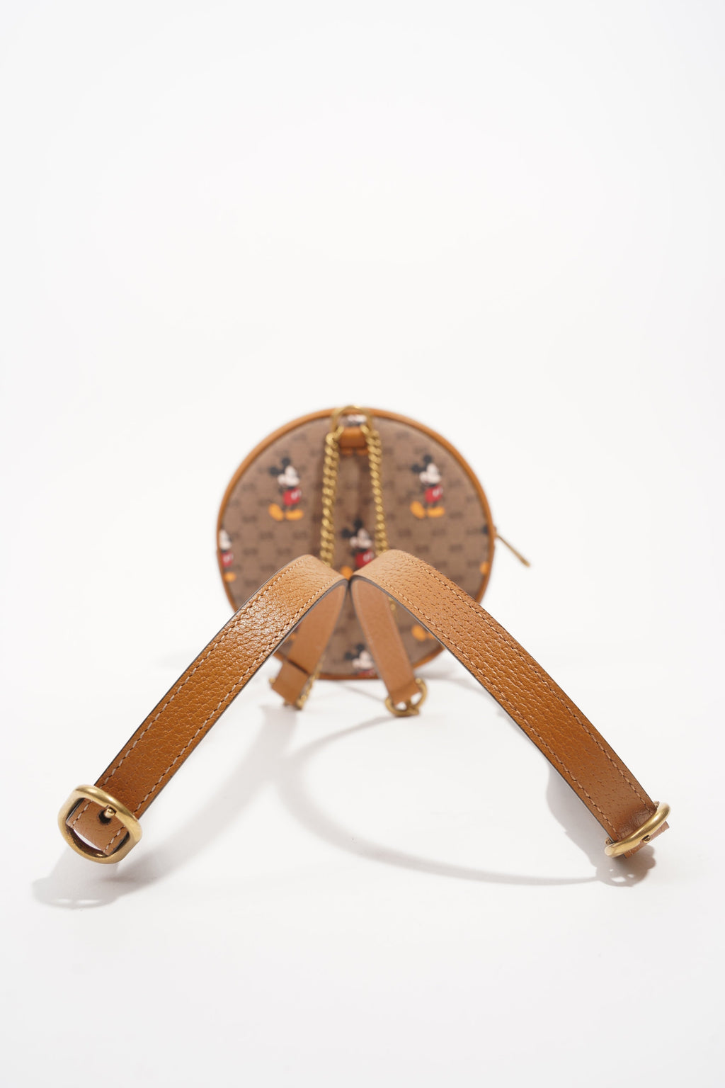 Gucci x Disney Womens Round Mini Backpack Supreme Brown