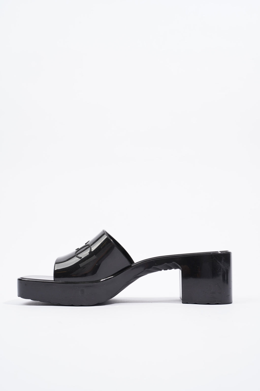 Gucci Rubber Slide Sandal Black EU 36 / UK 3