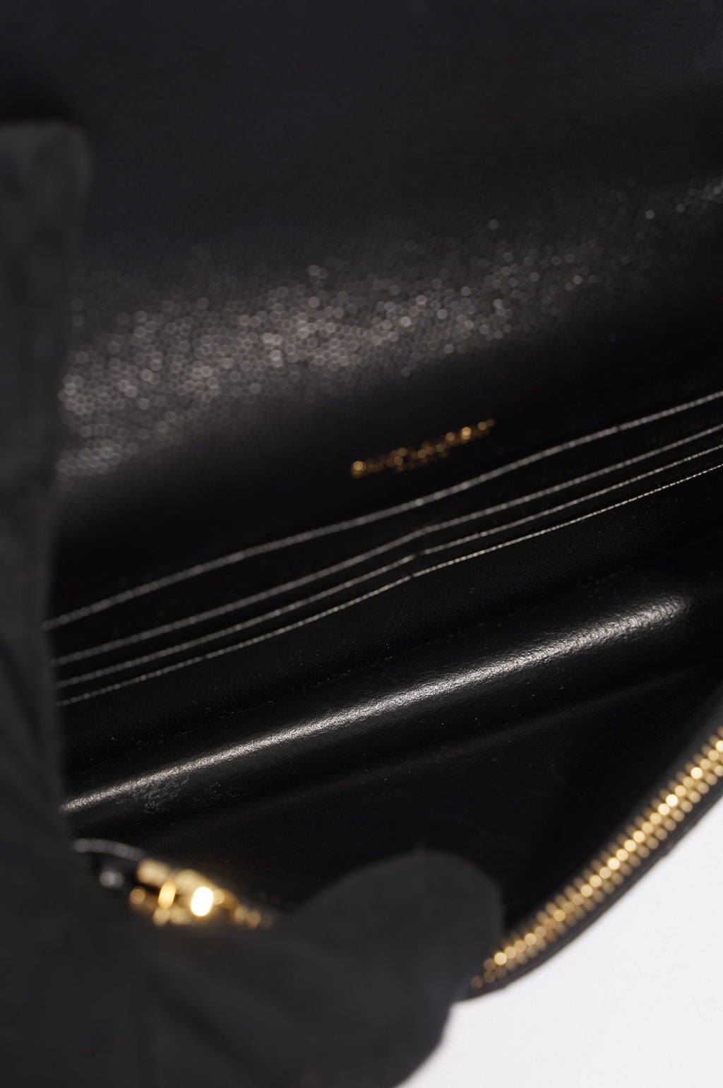 Saint Laurent Womens Cassandre Wallet on Chain Black Leather