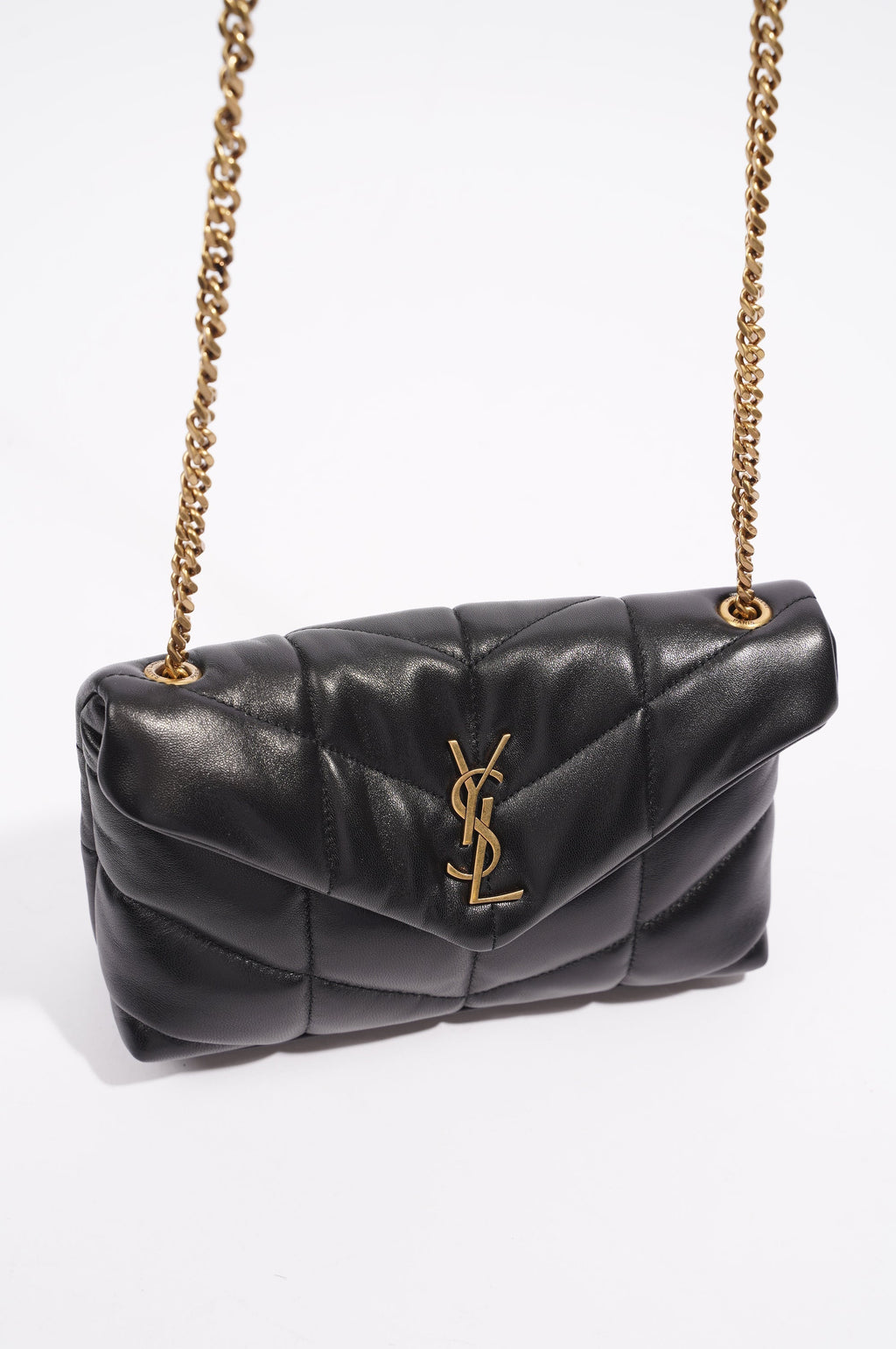 Saint Laurent Womens Loulou Toy Puffer Bag Black