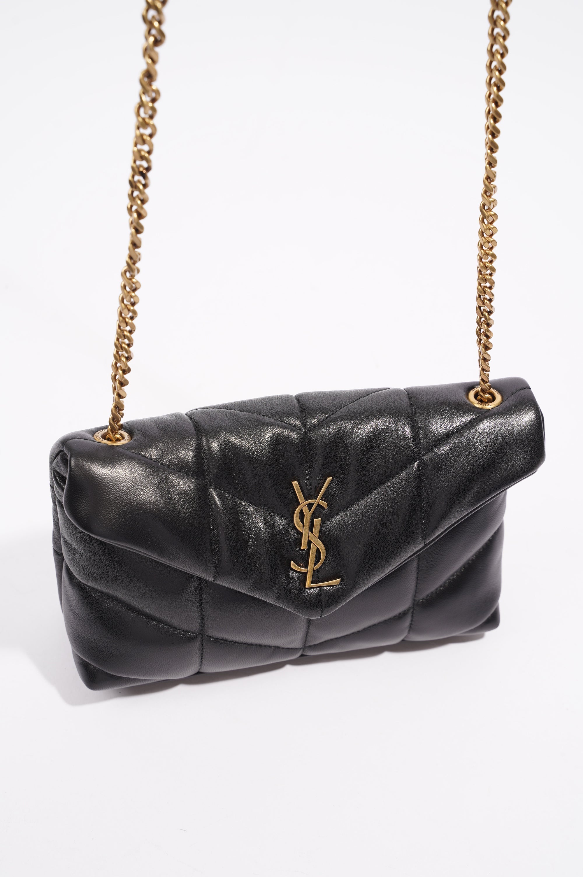 Saint Laurent Womens Loulou Toy Puffer Bag Black