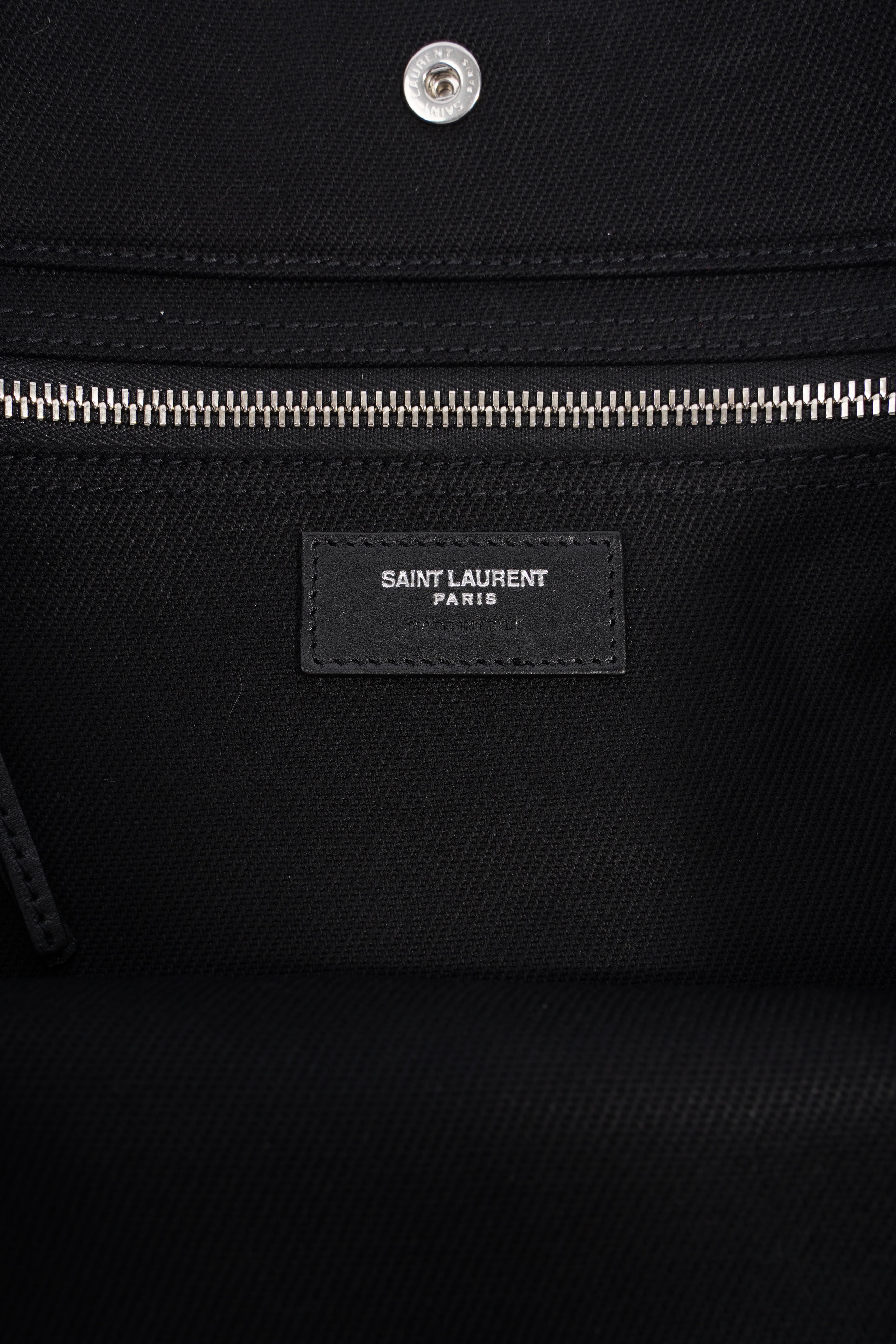 Saint Laurent Rive Gauche Tote Black Canvas Large