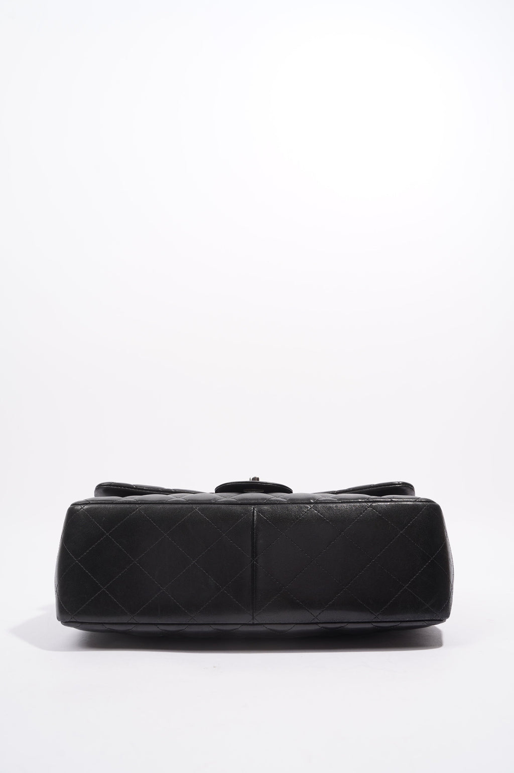 Chanel Double Flap Bag Black Lambskin Leather Large