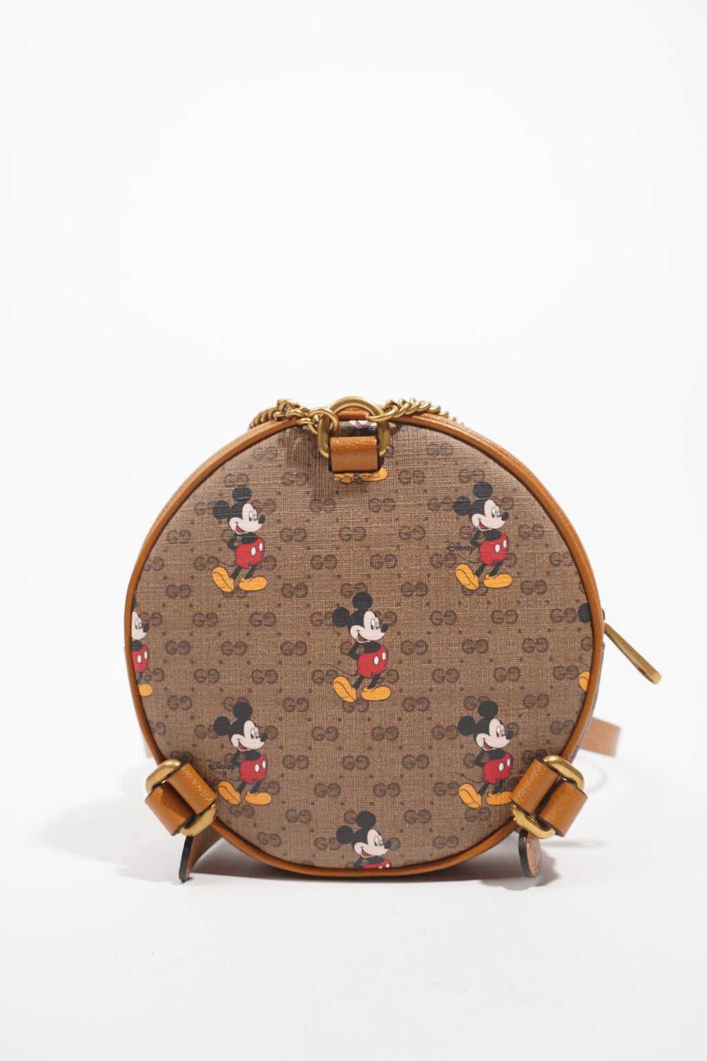 Gucci x Disney Womens Round Mini Backpack Supreme Brown