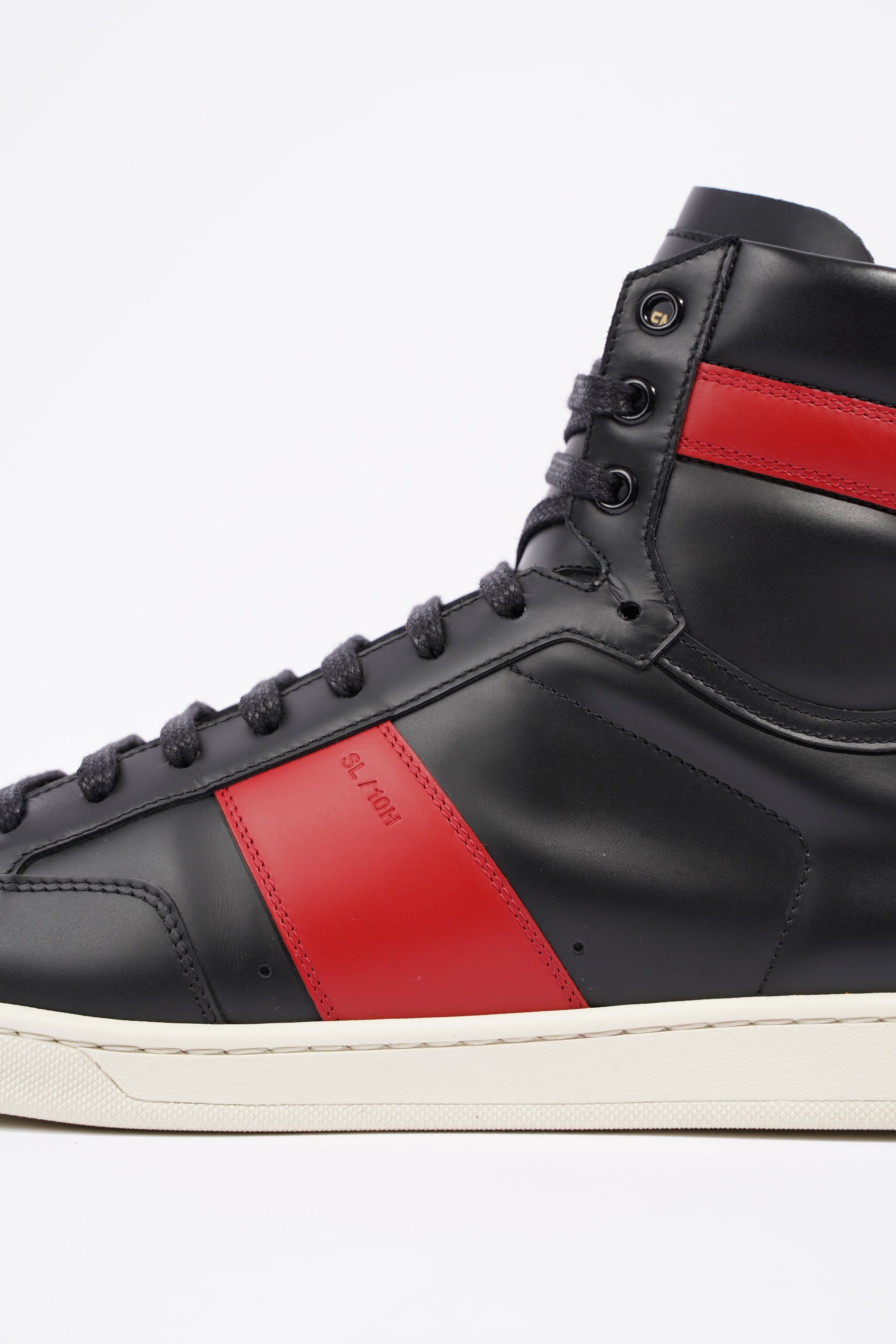 Saint Laurent Mens YSL10 High Sneaker Black / Red EU 44 / UK 10