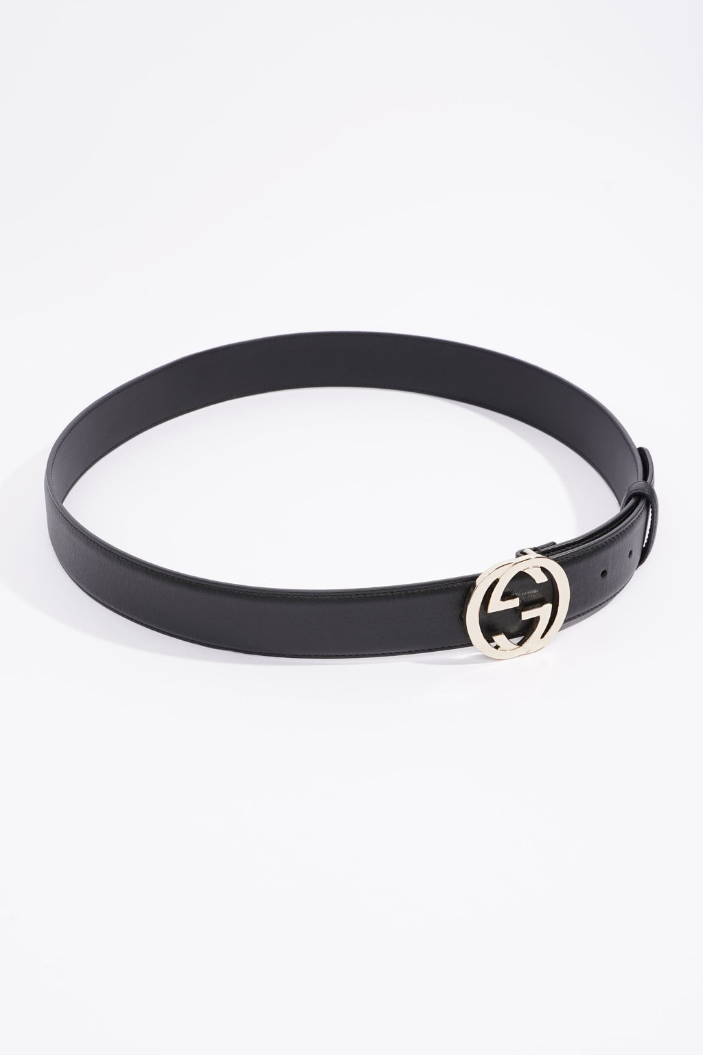 Gucci Womens Interlocking Belt Black Leather 100cm - 40"