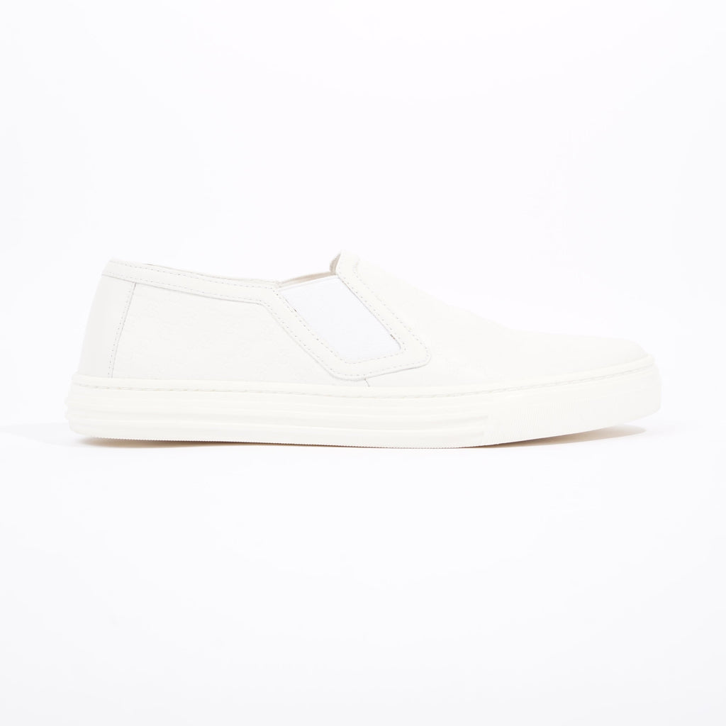 Gucci Womens Slip On Sneaker White Guccissima EU 37 / UK 4