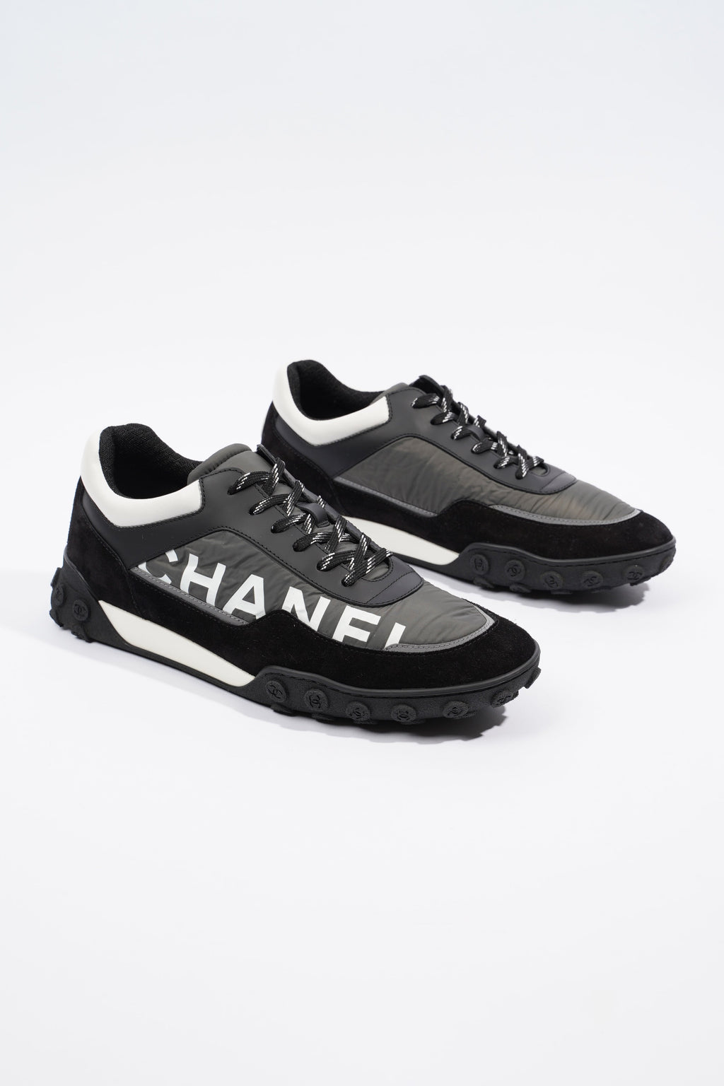 Chanel Nylon Sneaker Black / Grey / White EU 46 / UK 12