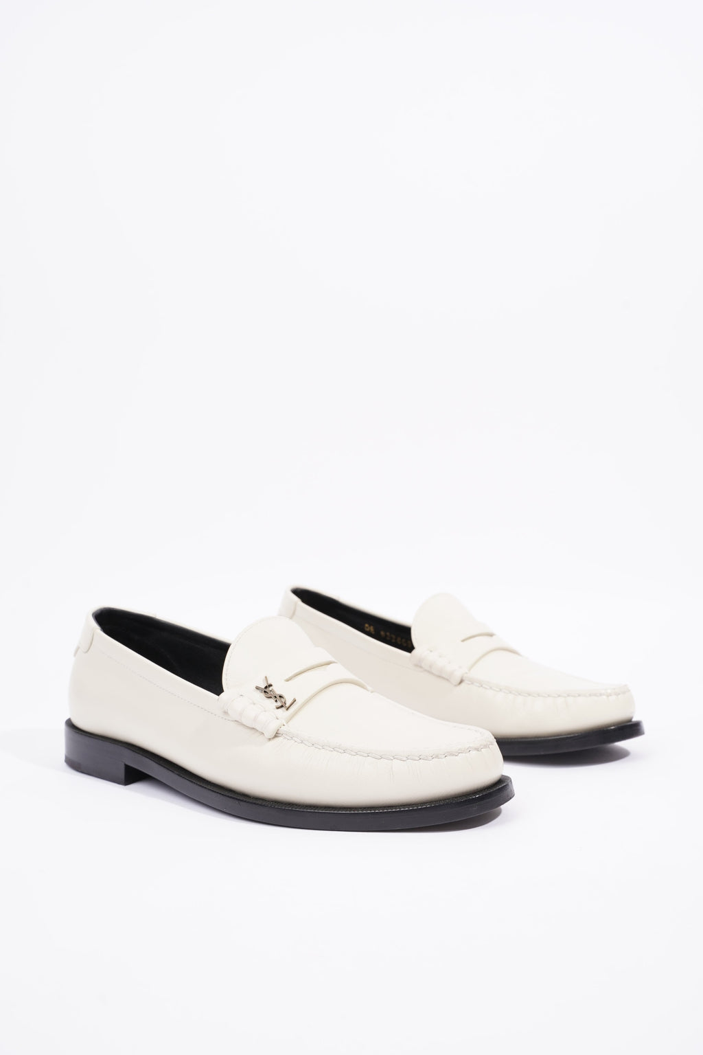 Saint Laurent Womens Le Loafer 15 Mocassin White / Black EU 37.5 / UK 4.5