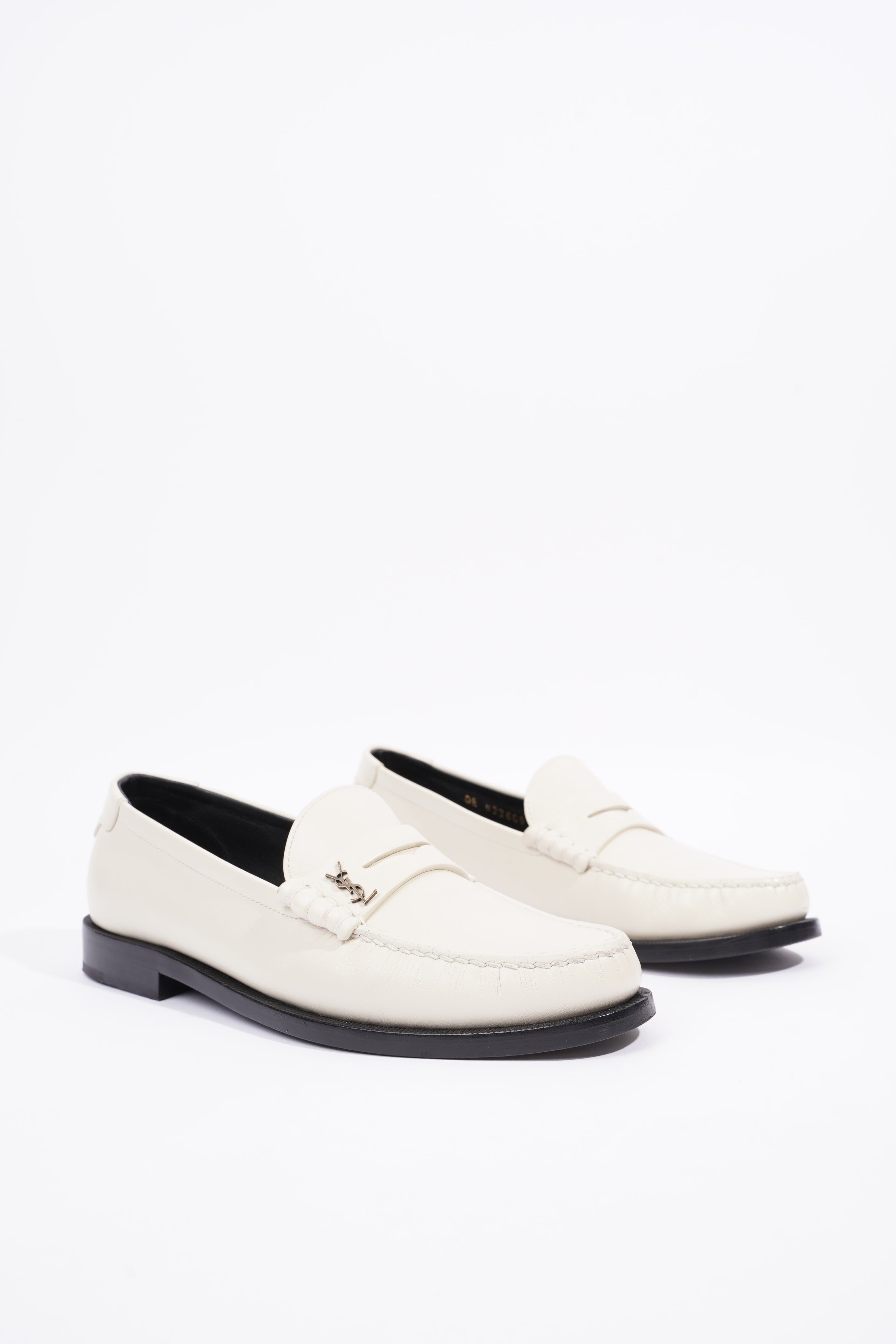 Saint Laurent Womens Le Loafer 15 Mocassin White / Black EU 37.5 / UK 4.5