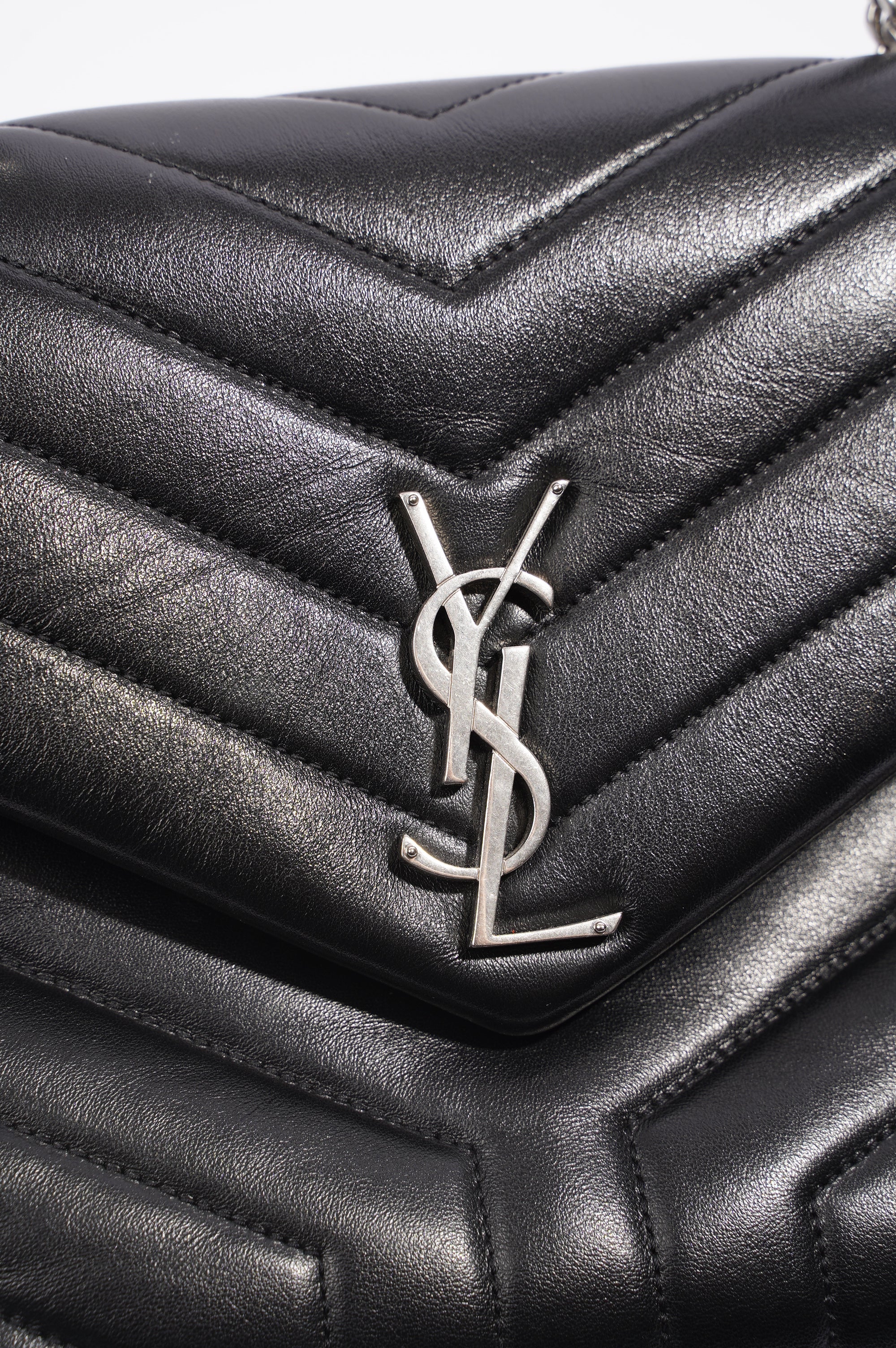 Saint Laurent Womens Lou Lou Bag Black Leather Medium