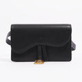 Christian Dior Saddle Belt Pouch Black Leather