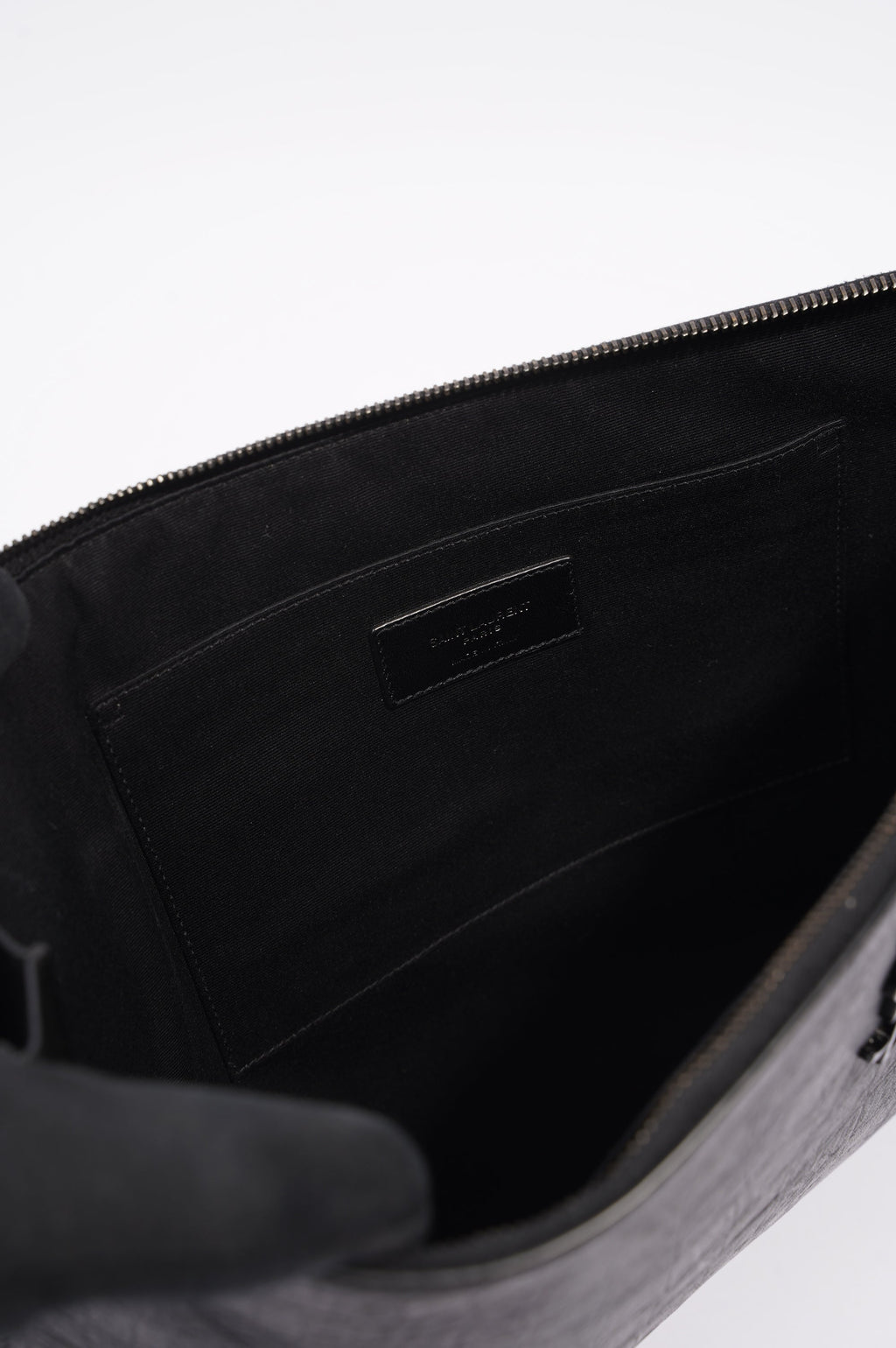 Saint Laurent Womens Clutch Black Leather Large