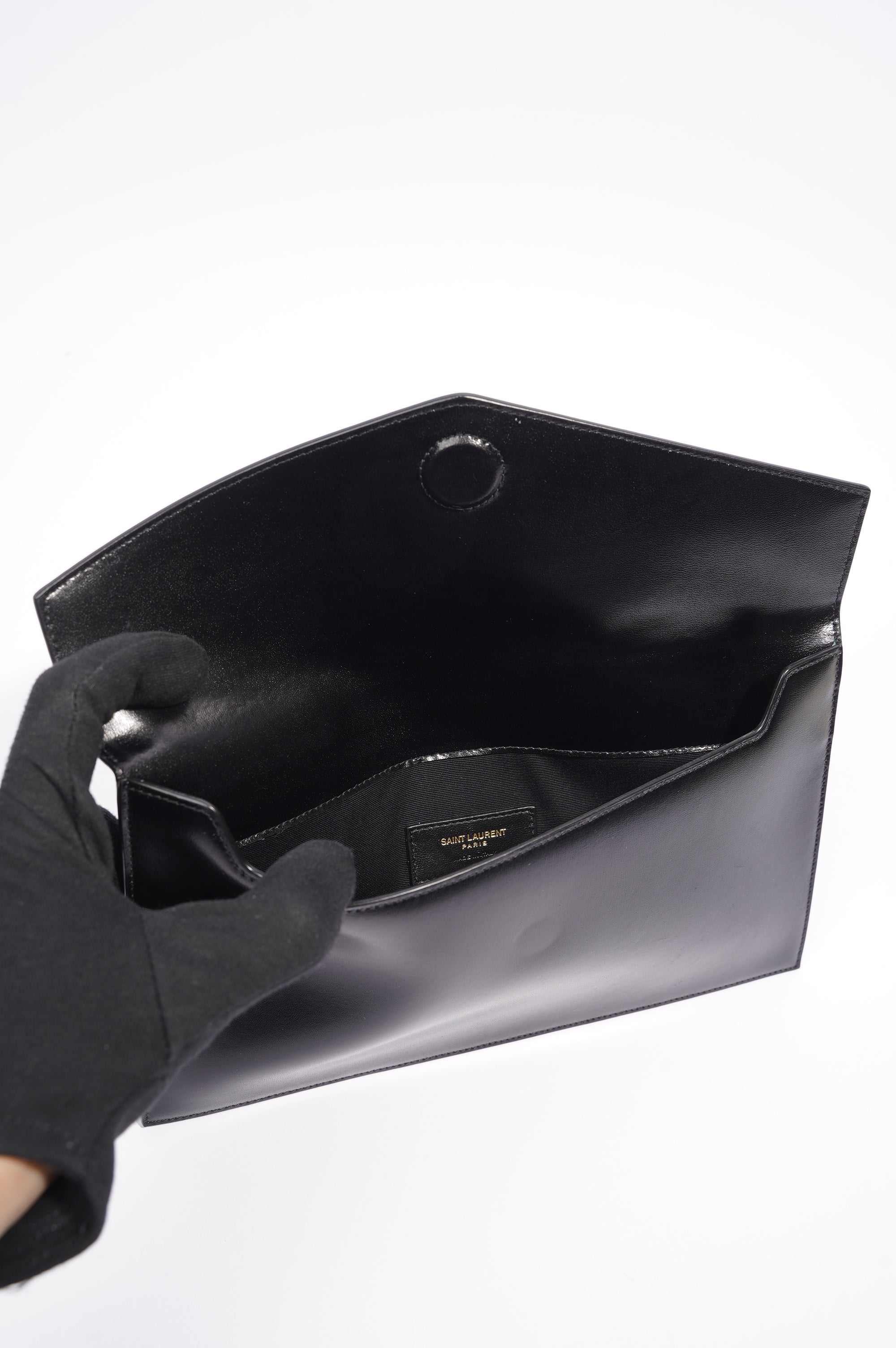 Saint Laurent Uptown Pouch Black Leather