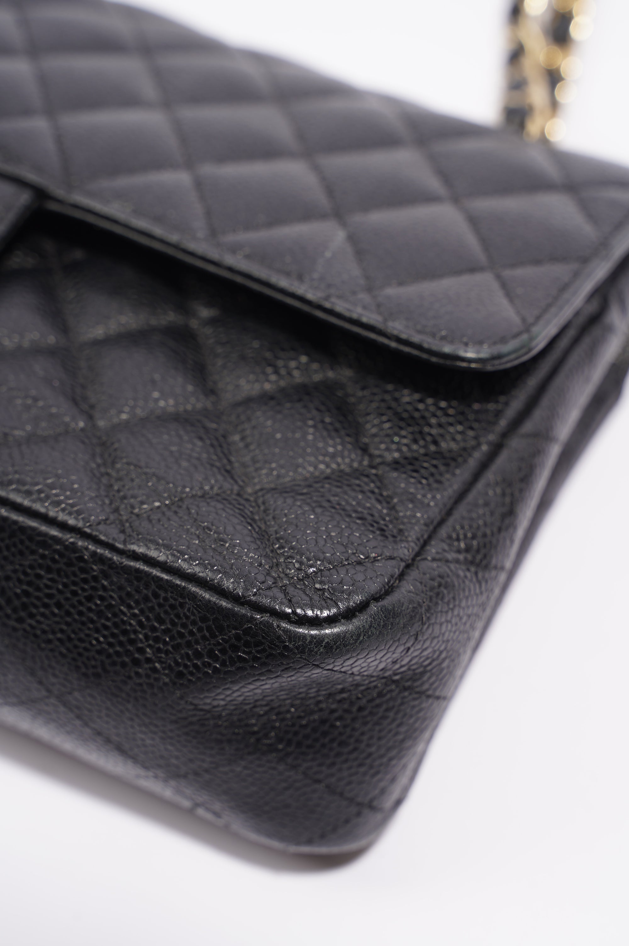 Chanel Womens Classic Flap Black Caviar Medium