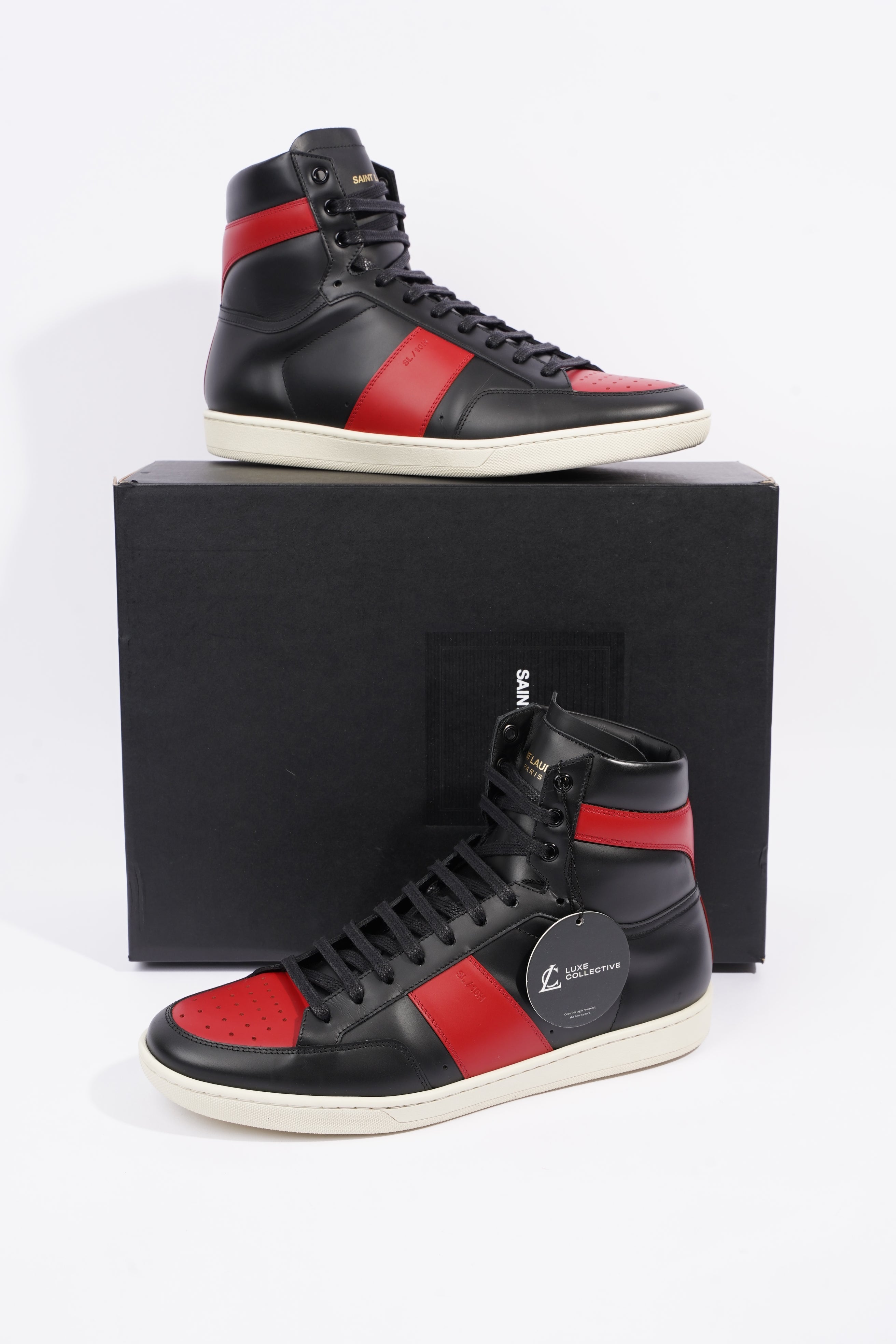 Saint Laurent Mens YSL10 High Sneaker Black / Red EU 44 / UK 10