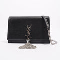 Saint Laurent Womens Kate Tassel Chain Wallet Black Leather Small