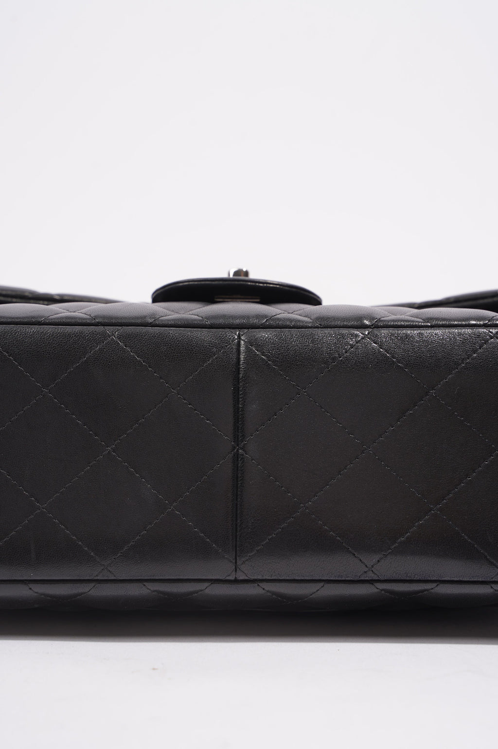 Chanel Double Flap Bag Black Lambskin Leather Large
