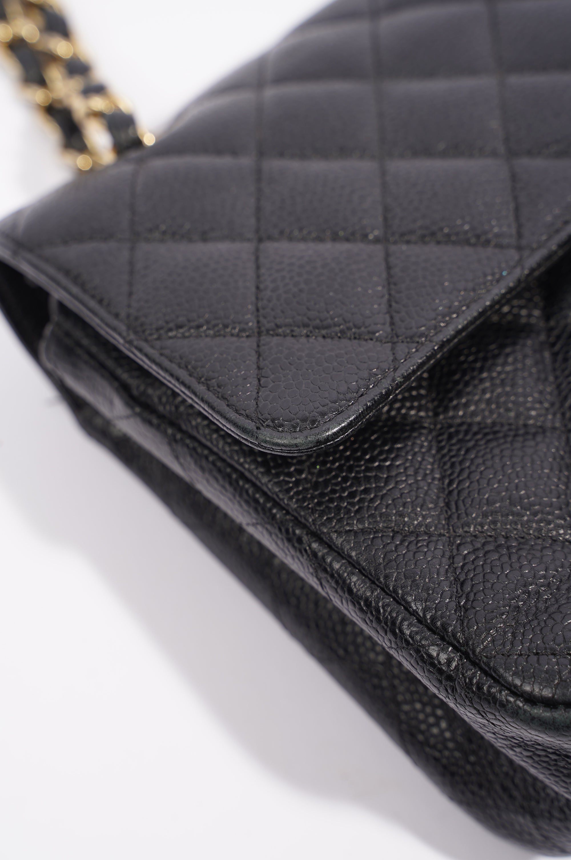 Chanel Womens Classic Flap Black Caviar Medium