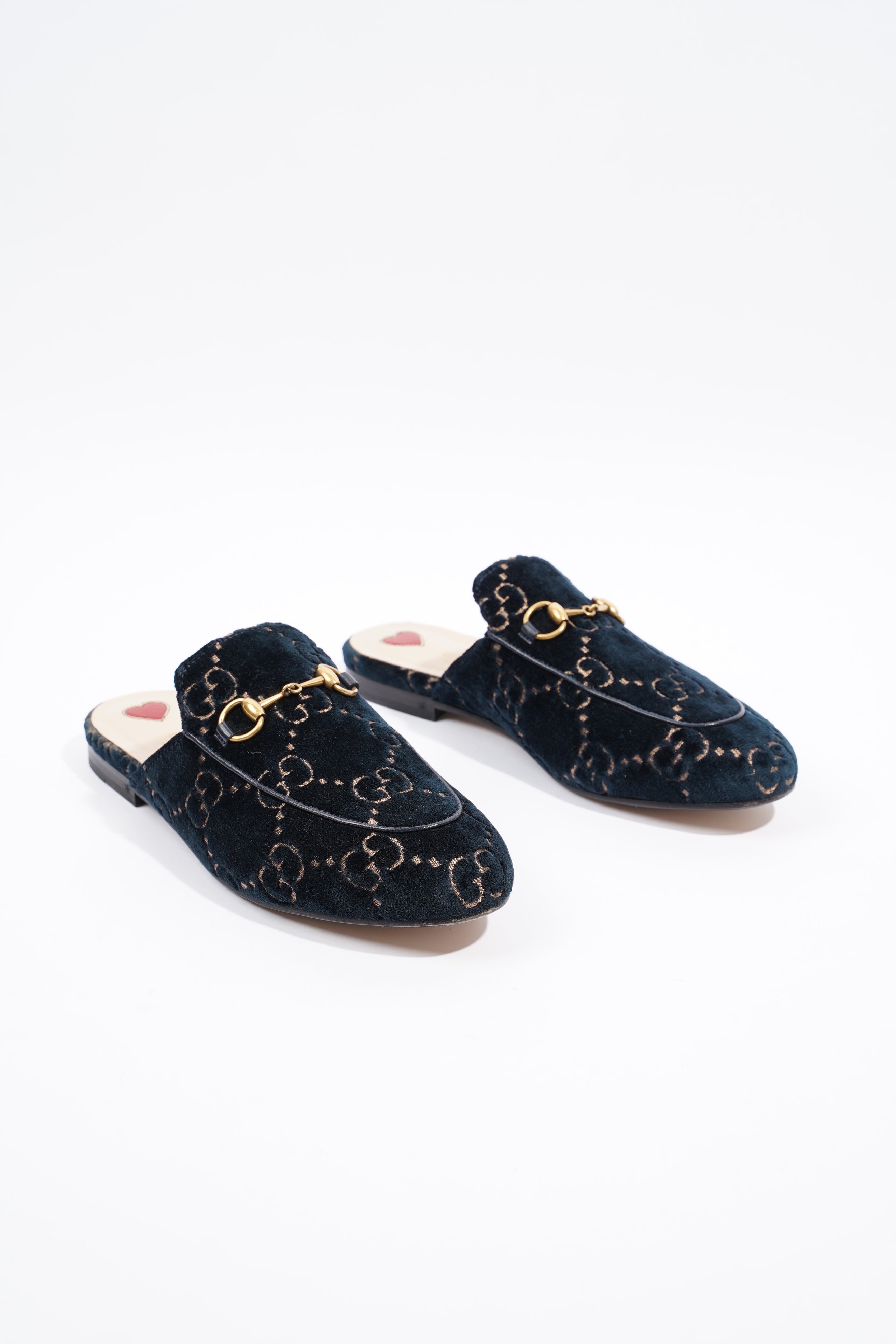 Gucci Womens Jumbo GG Princetown Slipper Navy EU 37.5 / UK 4.5