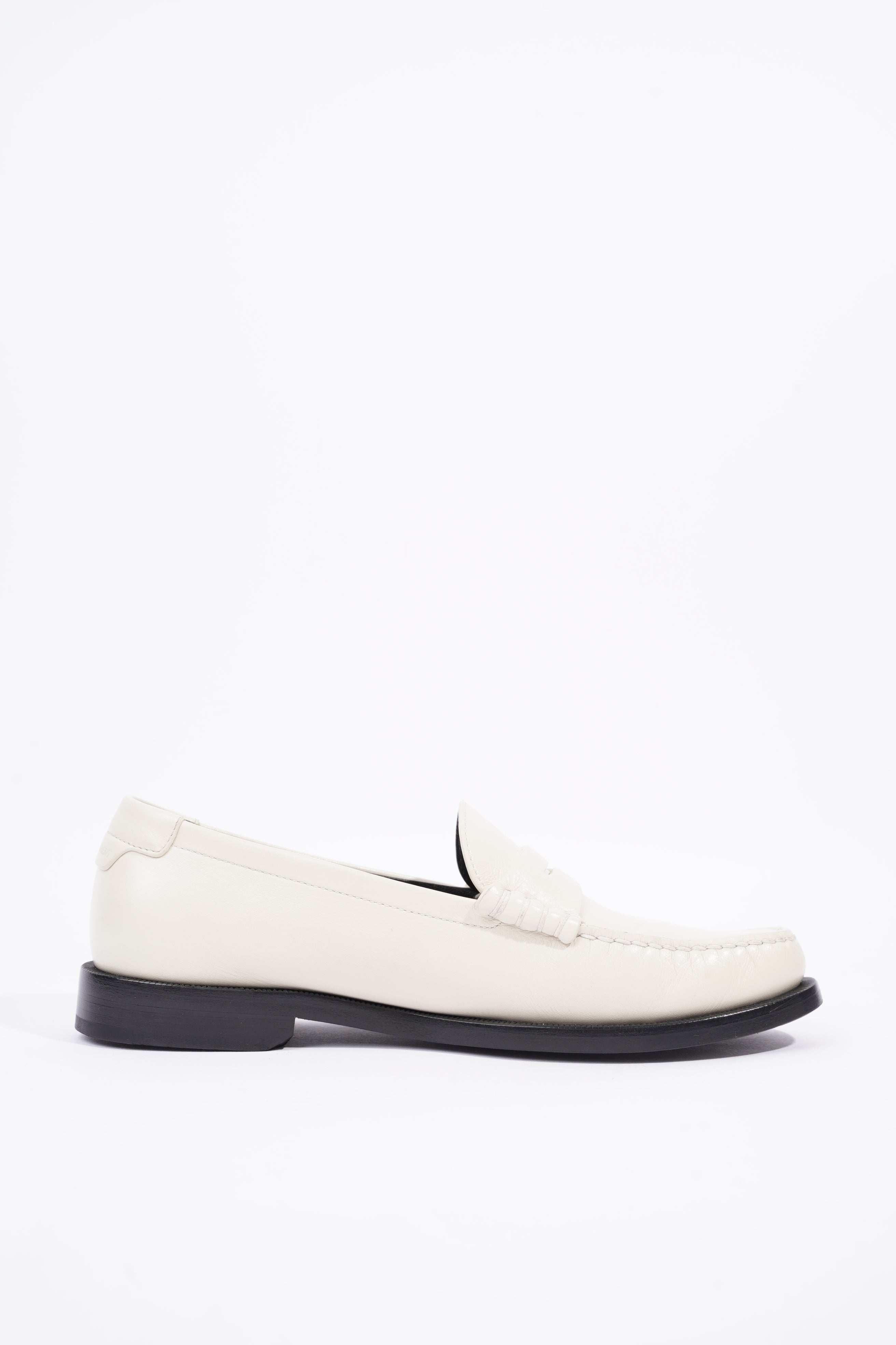 Saint Laurent Womens Le Loafer 15 Mocassin White / Black EU 37.5 / UK 4.5