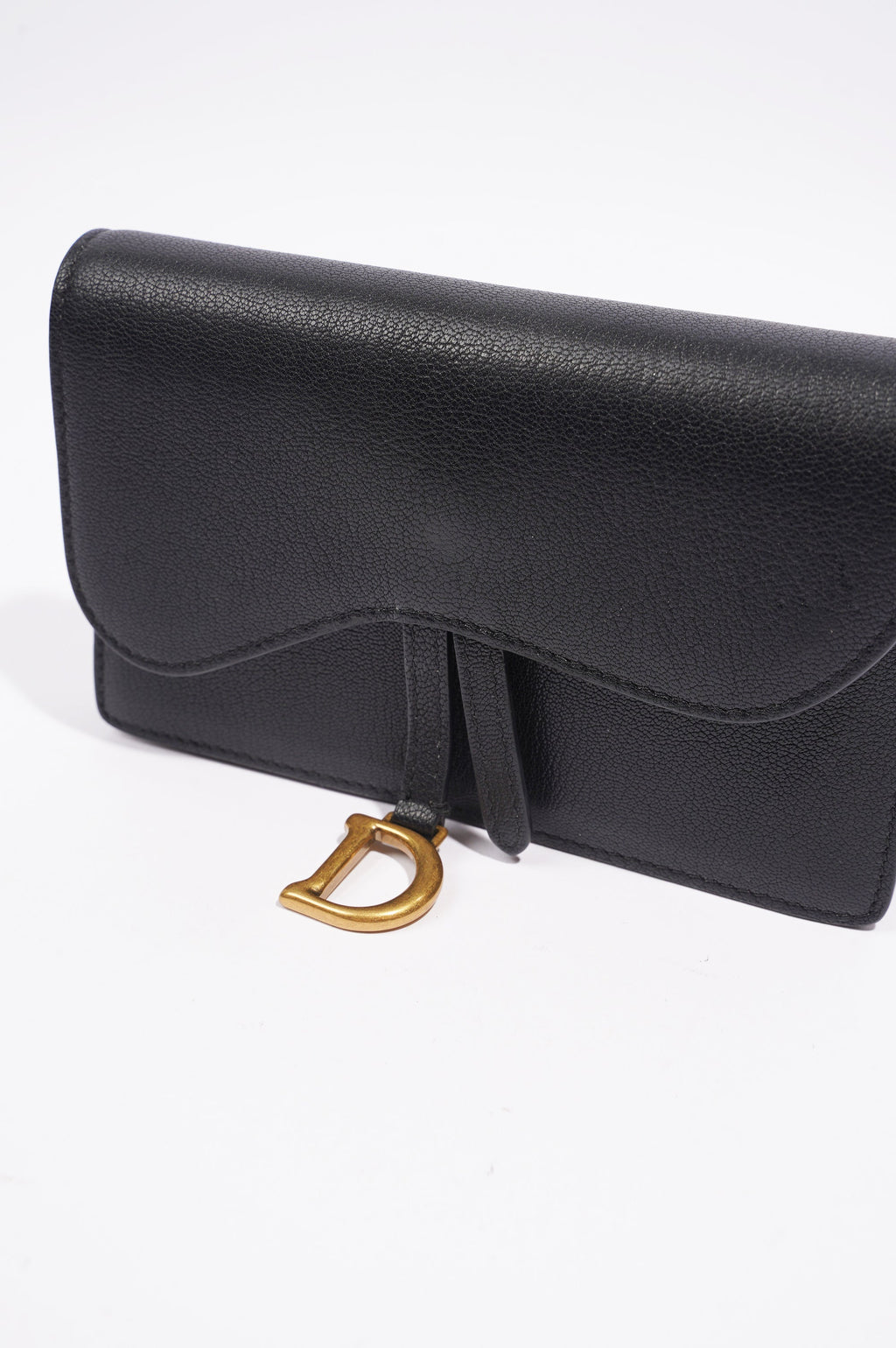 Christian Dior Saddle Belt Pouch Black Leather