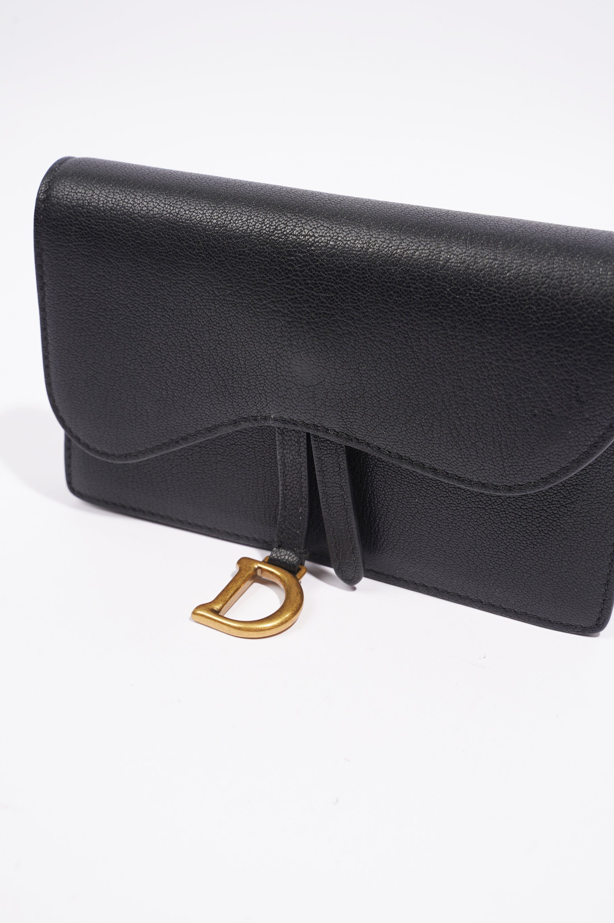 Christian Dior Saddle Belt Pouch Black Leather