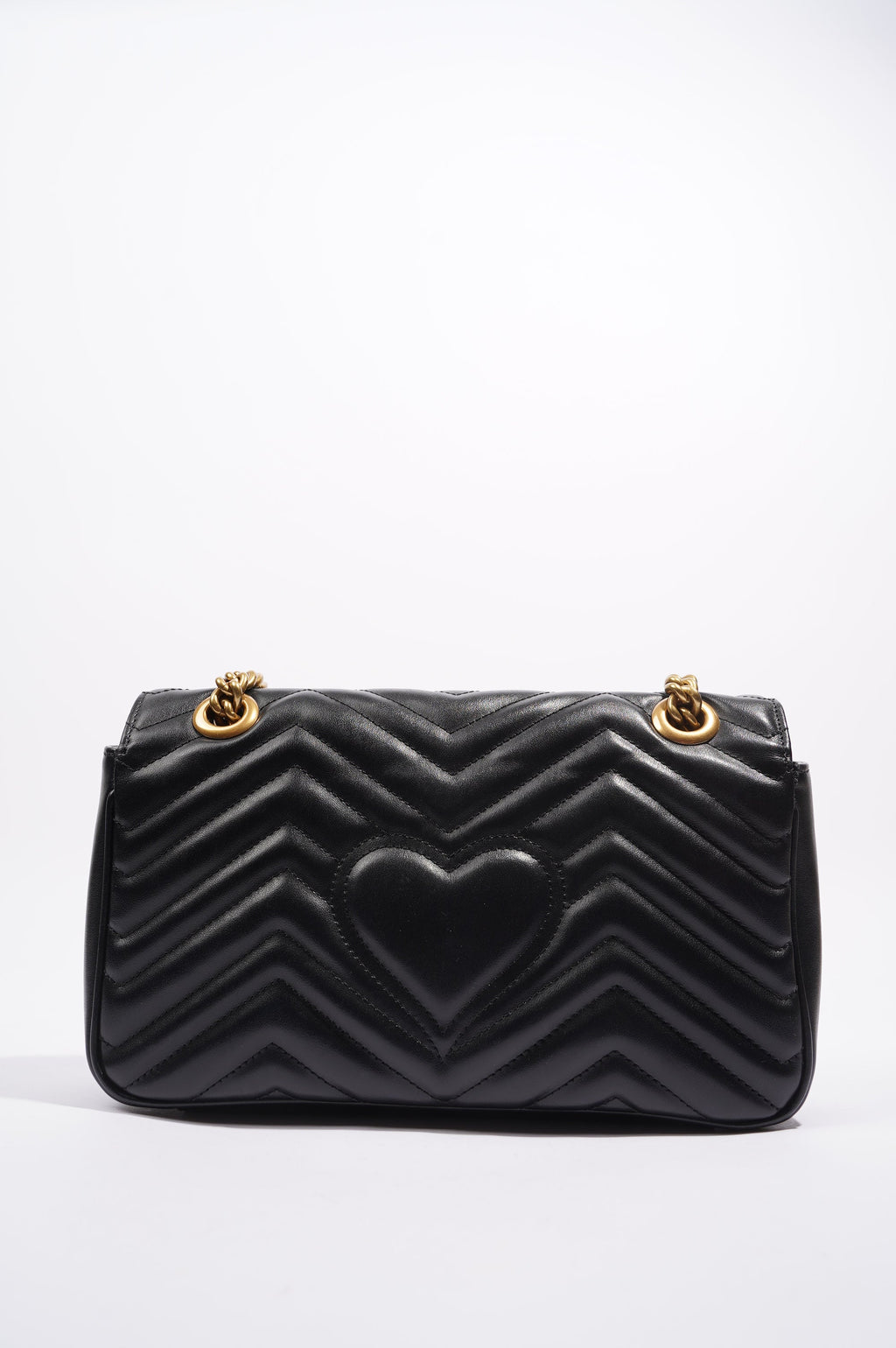 Gucci Womens Marmont Flap Black / Gold Small