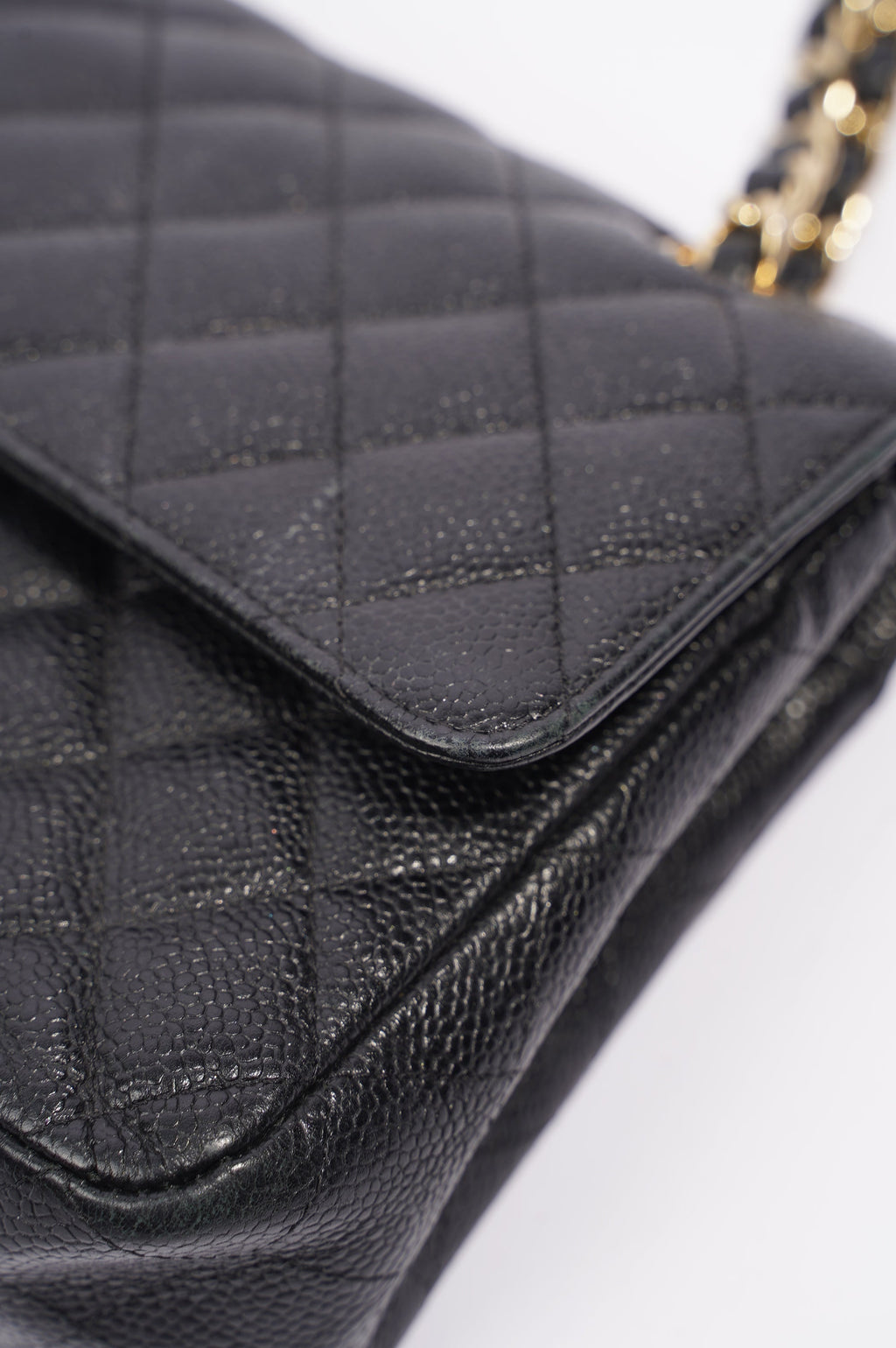 Chanel Womens Classic Flap Black Caviar Medium