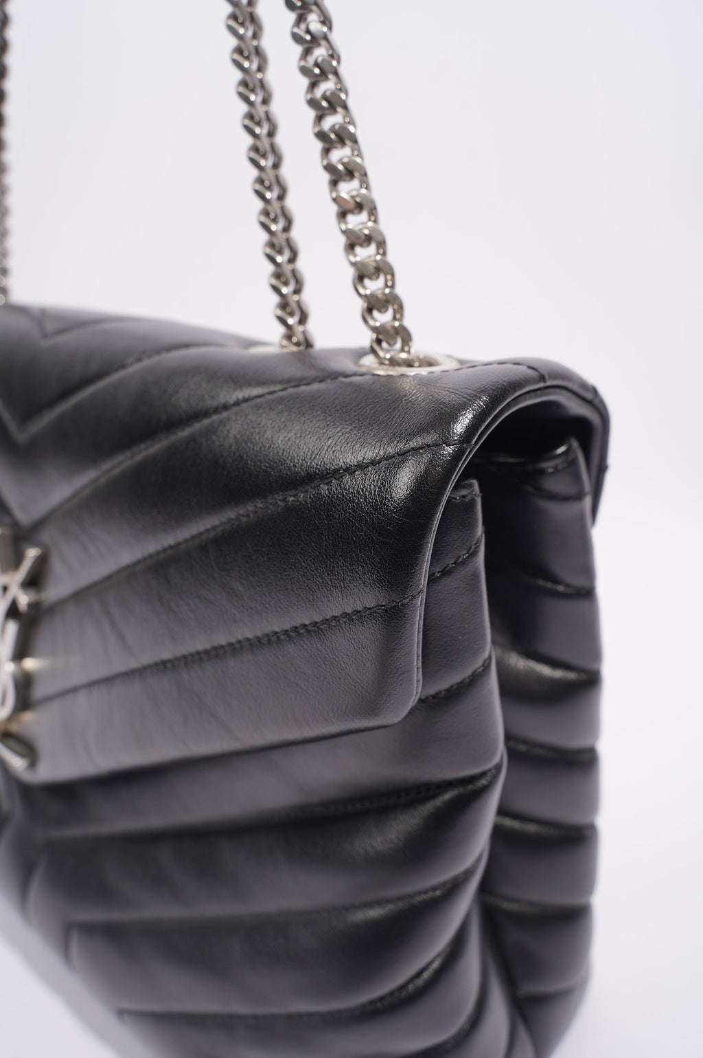 Saint Laurent Womens Lou Lou Bag Black Leather Medium