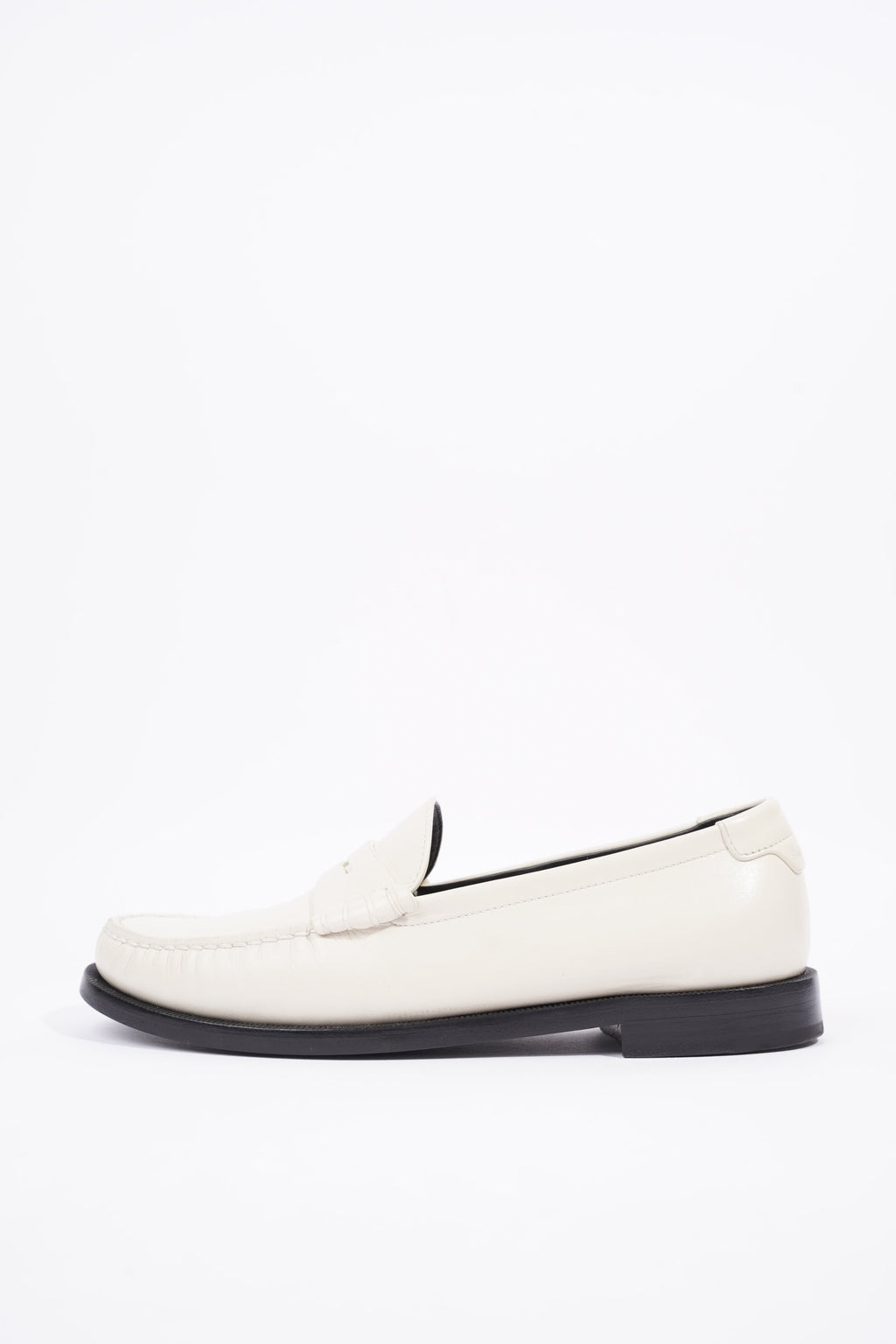 Saint Laurent Womens Le Loafer 15 Mocassin White / Black EU 37.5 / UK 4.5