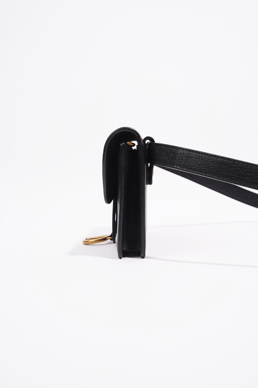Christian Dior Saddle Belt Pouch Black Leather
