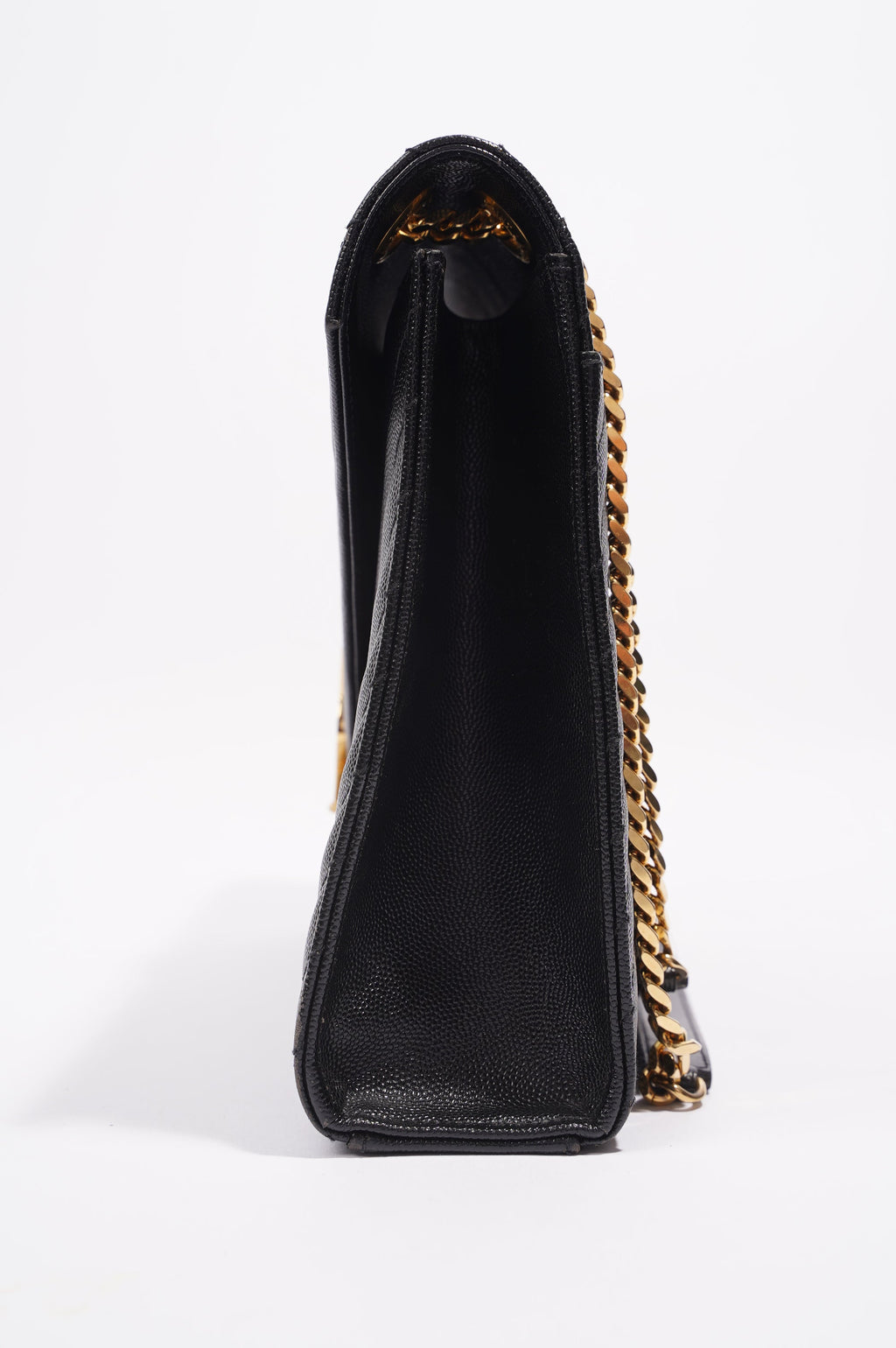 SAINT LAURENT WOMENS ENVELOPE BAG BLACK LEATHER LARGE