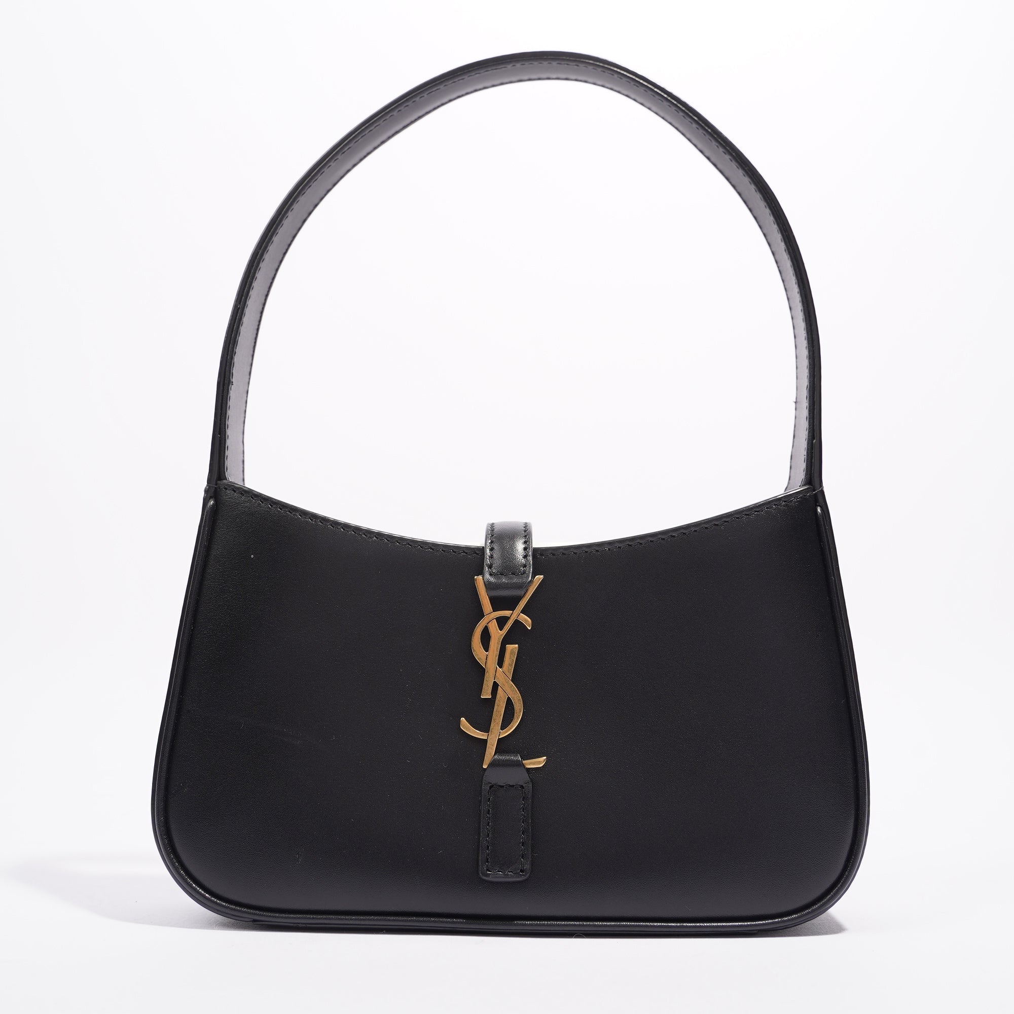 Saint Laurent Womens Le 5 a 7 Hobo Bag Black Leather Mini