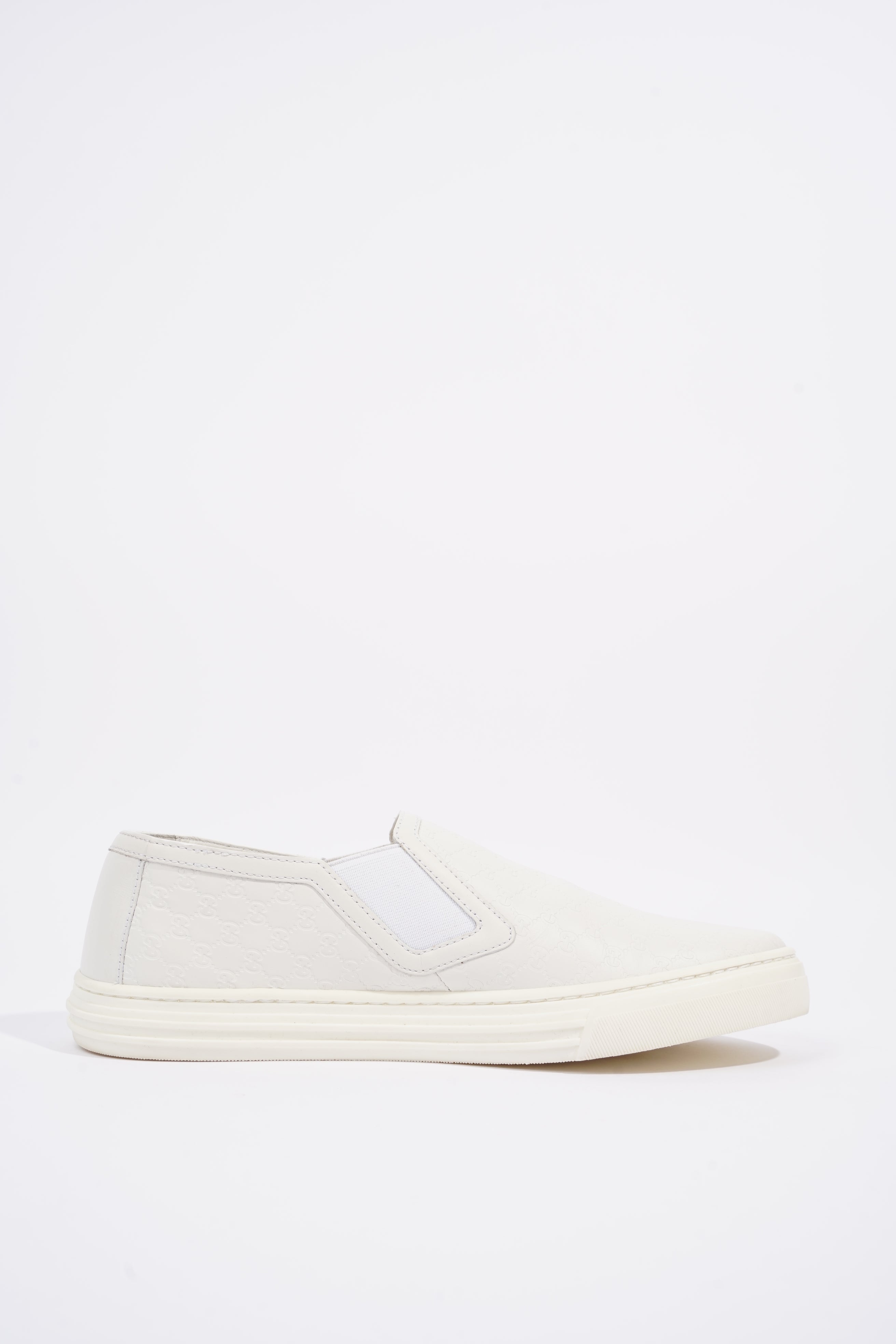 Gucci Womens Slip On Sneaker White Guccissima EU 37 / UK 4