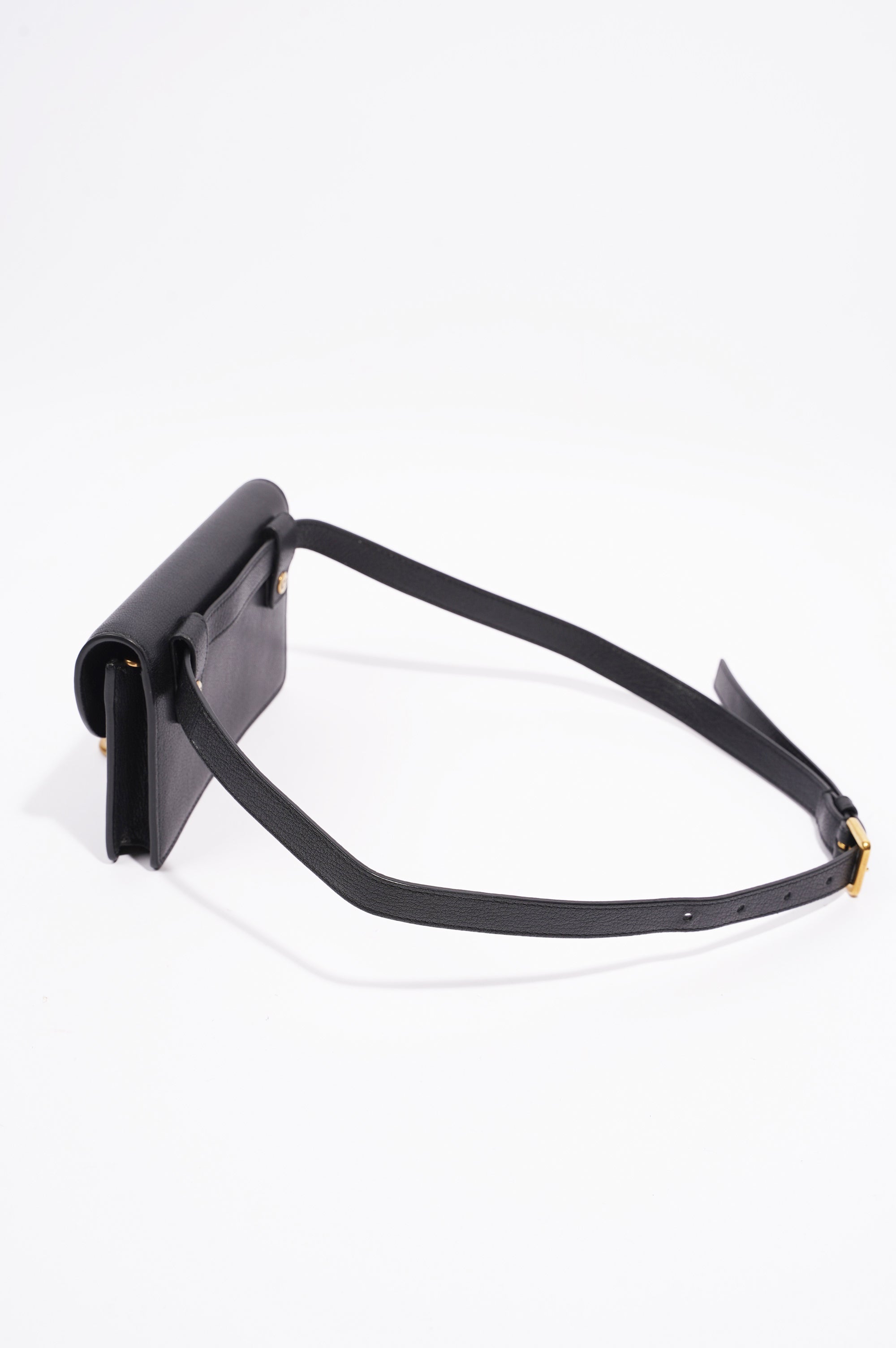 Christian Dior Saddle Belt Pouch Black Leather