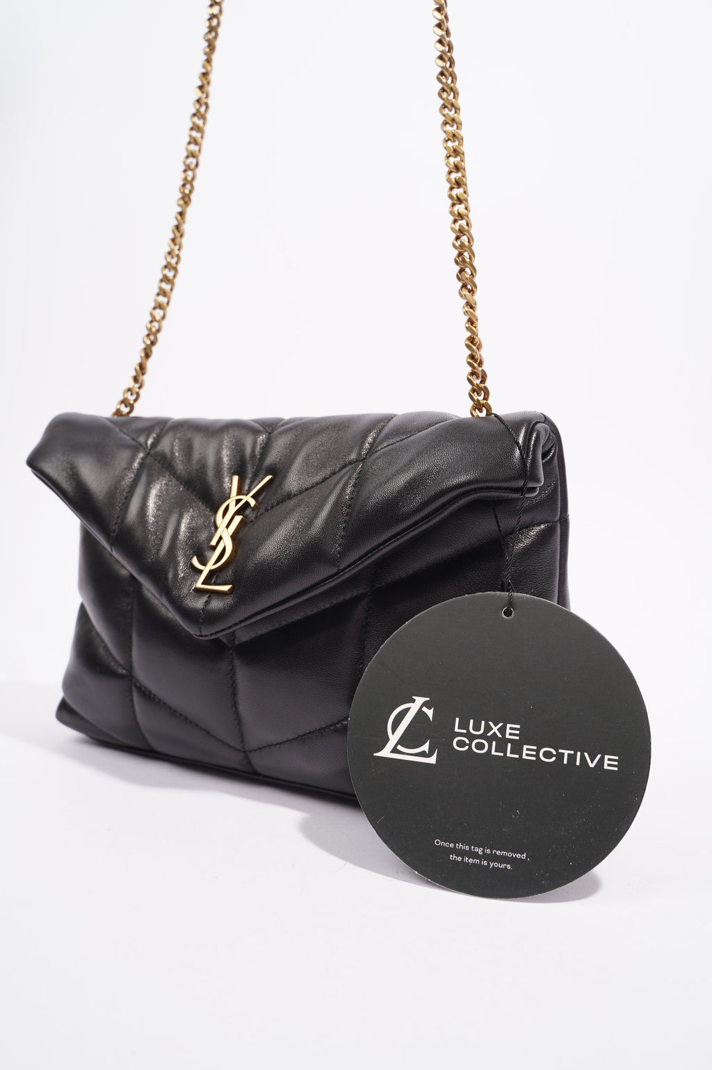 Saint Laurent Womens Loulou Toy Puffer Bag Black
