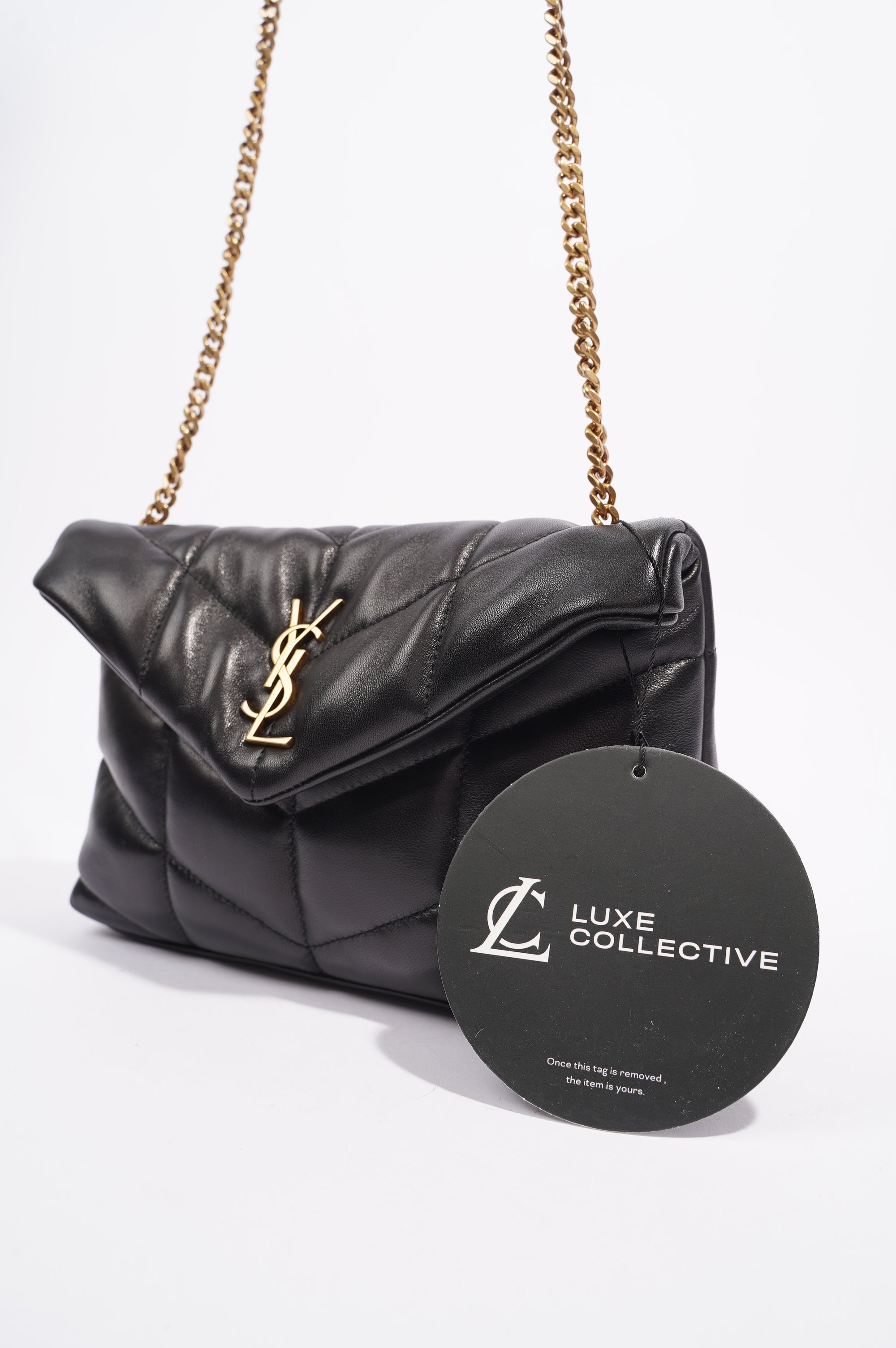 Saint Laurent Womens Loulou Toy Puffer Bag Black
