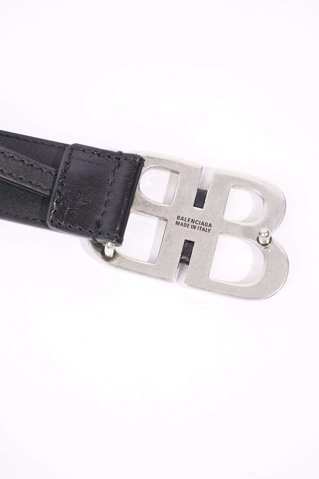 Gucci x Balenciaga  Hacker Project Womens BB Belt Black / Silver 90