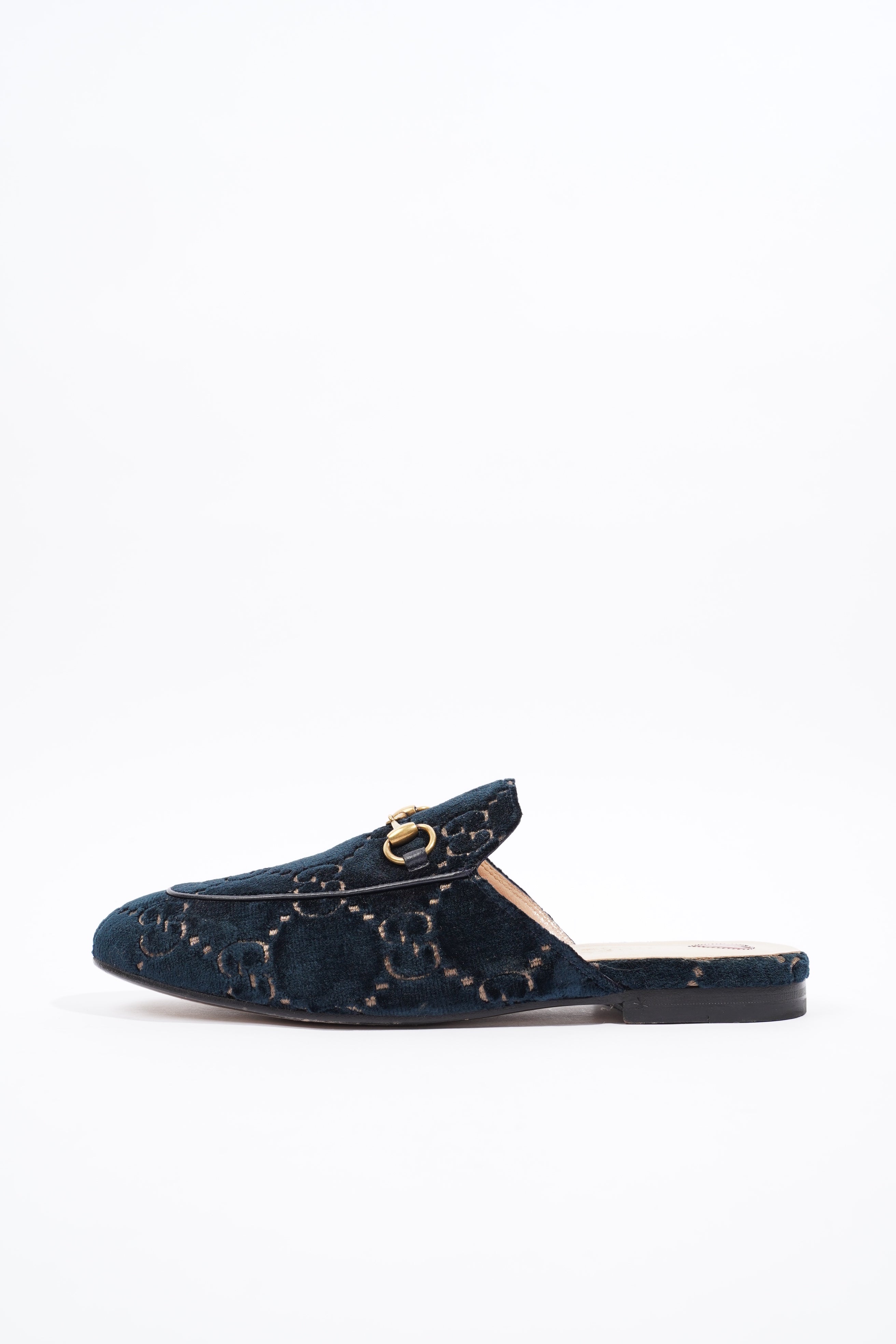 Gucci Womens Jumbo GG Princetown Slipper Navy EU 37.5 / UK 4.5
