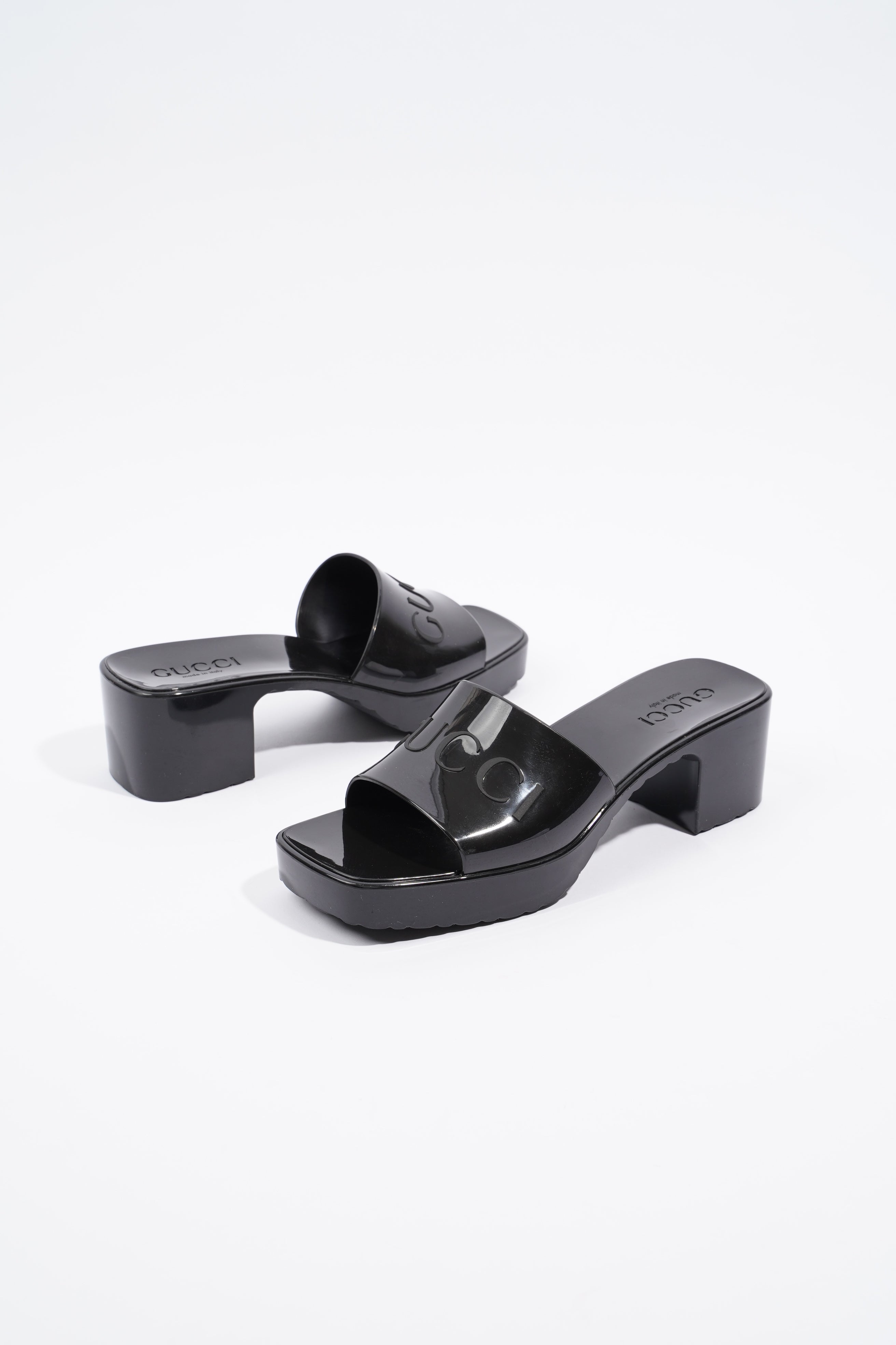 Gucci Rubber Slide Sandal Black EU 36 / UK 3