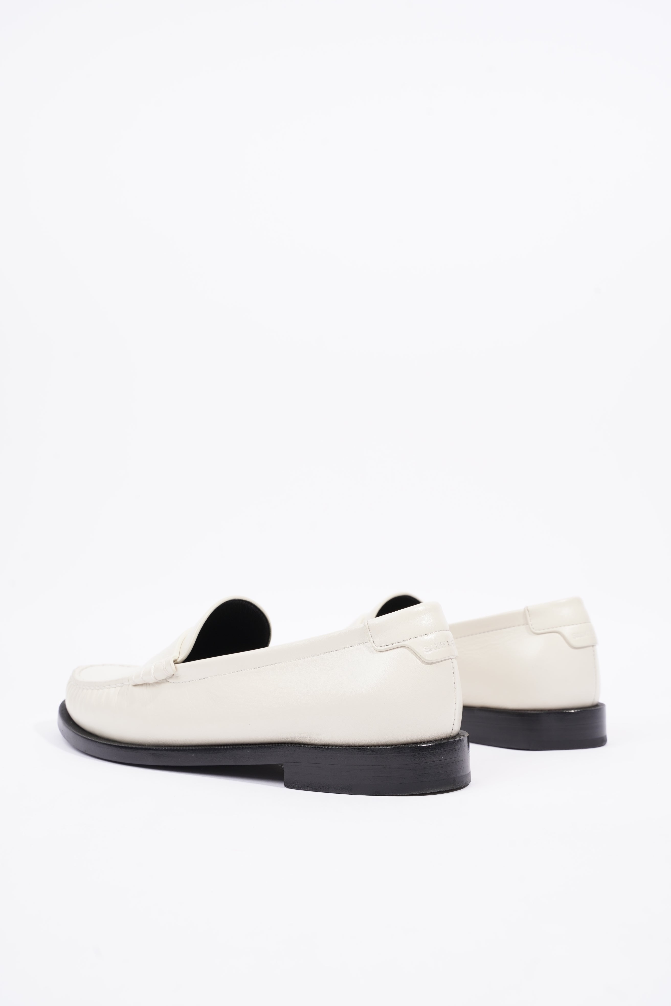 Saint Laurent Womens Le Loafer 15 Mocassin White / Black EU 37.5 / UK 4.5
