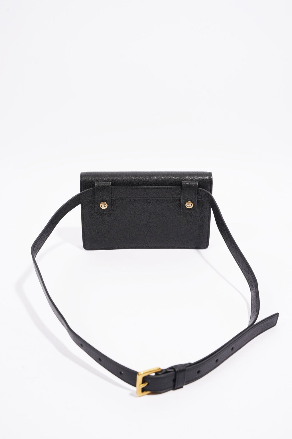 Christian Dior Saddle Belt Pouch Black Leather