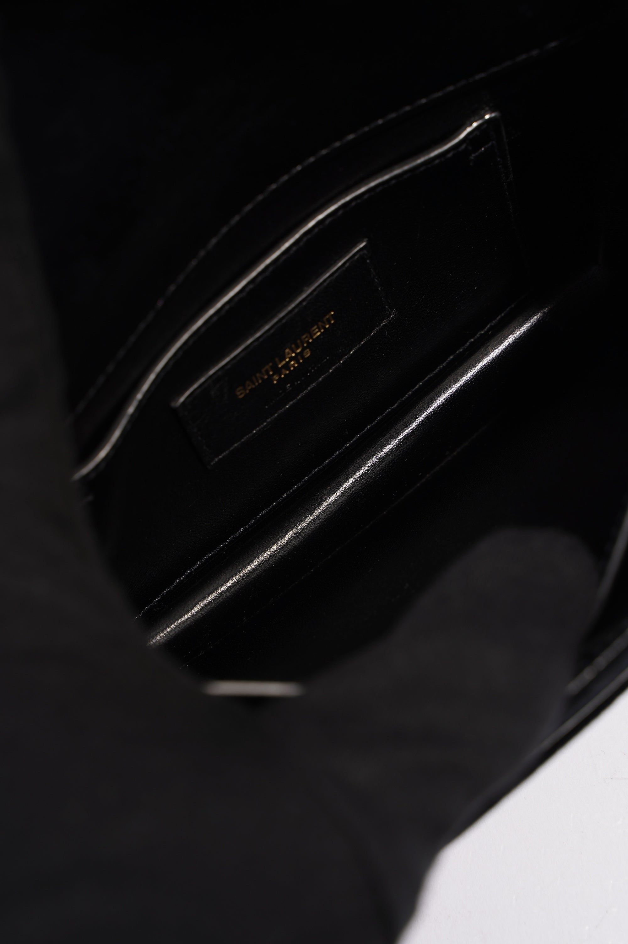 Saint Laurent Womens Sunset Black Velvet Small