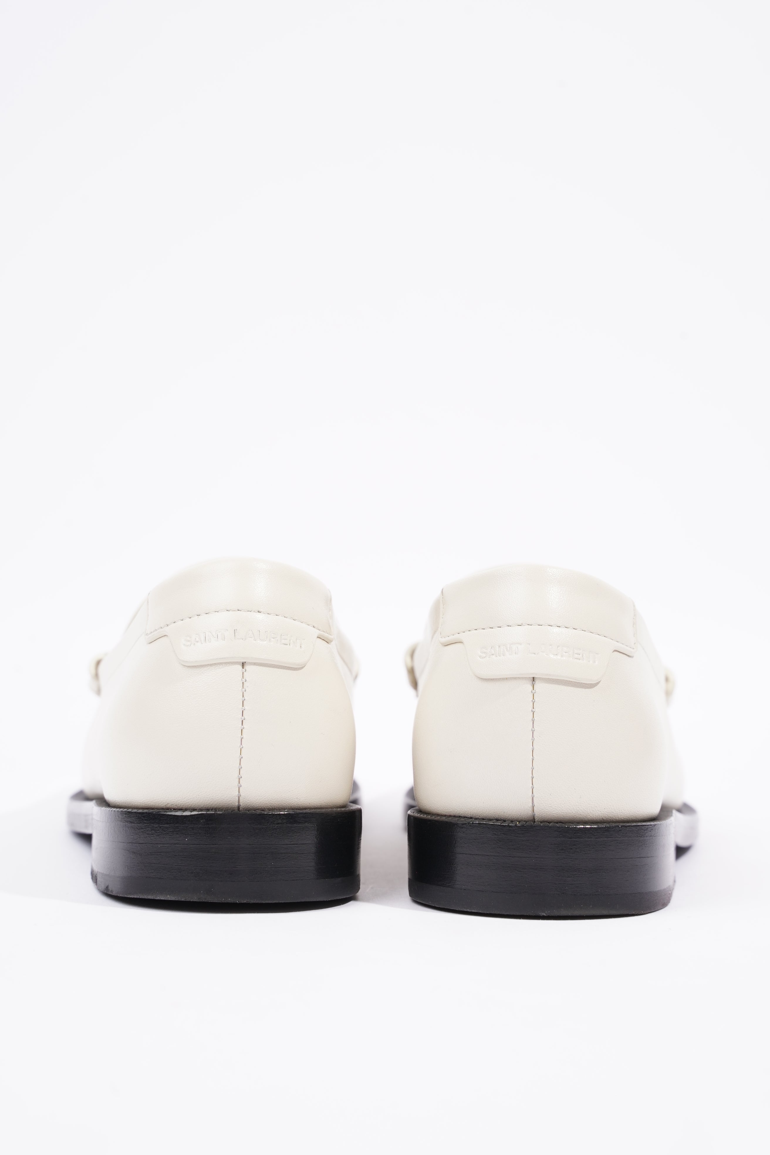 Saint Laurent Womens Le Loafer 15 Mocassin White / Black EU 37.5 / UK 4.5