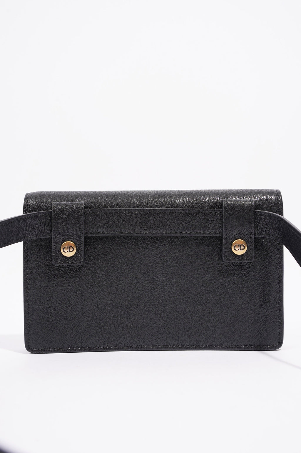 Christian Dior Saddle Belt Pouch Black Leather