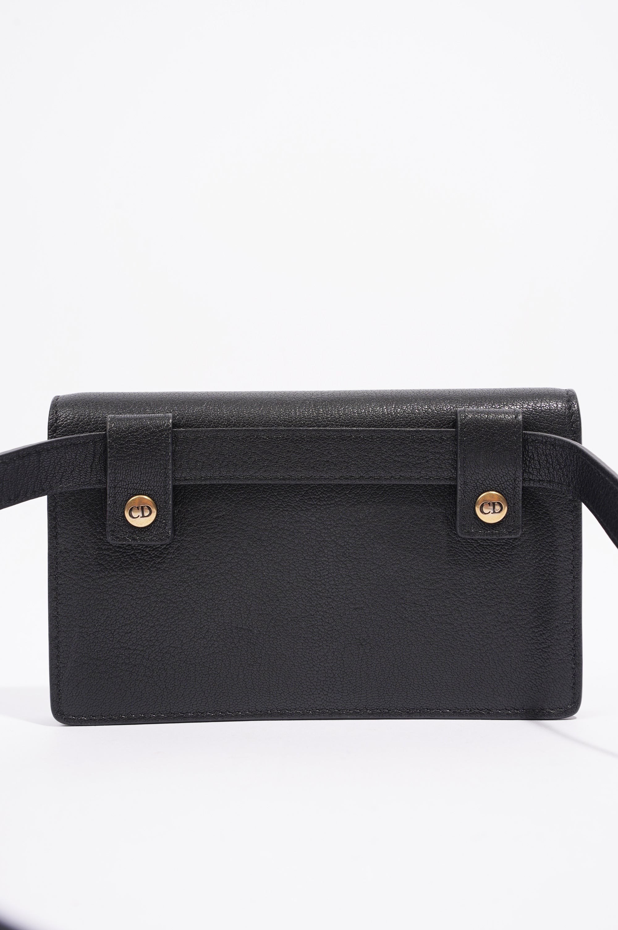 Christian Dior Saddle Belt Pouch Black Leather