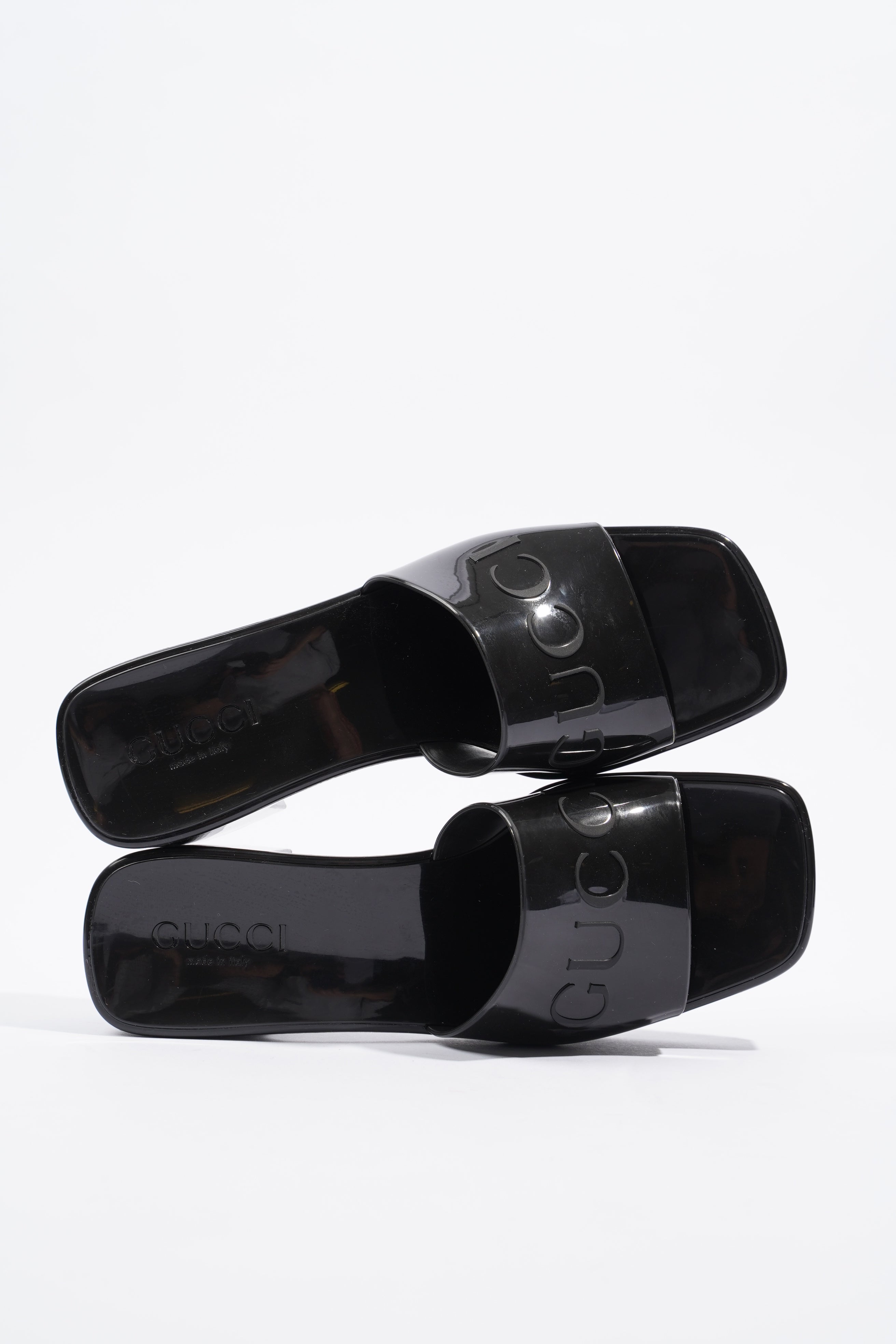 Gucci Rubber Slide Sandal Black EU 36 / UK 3