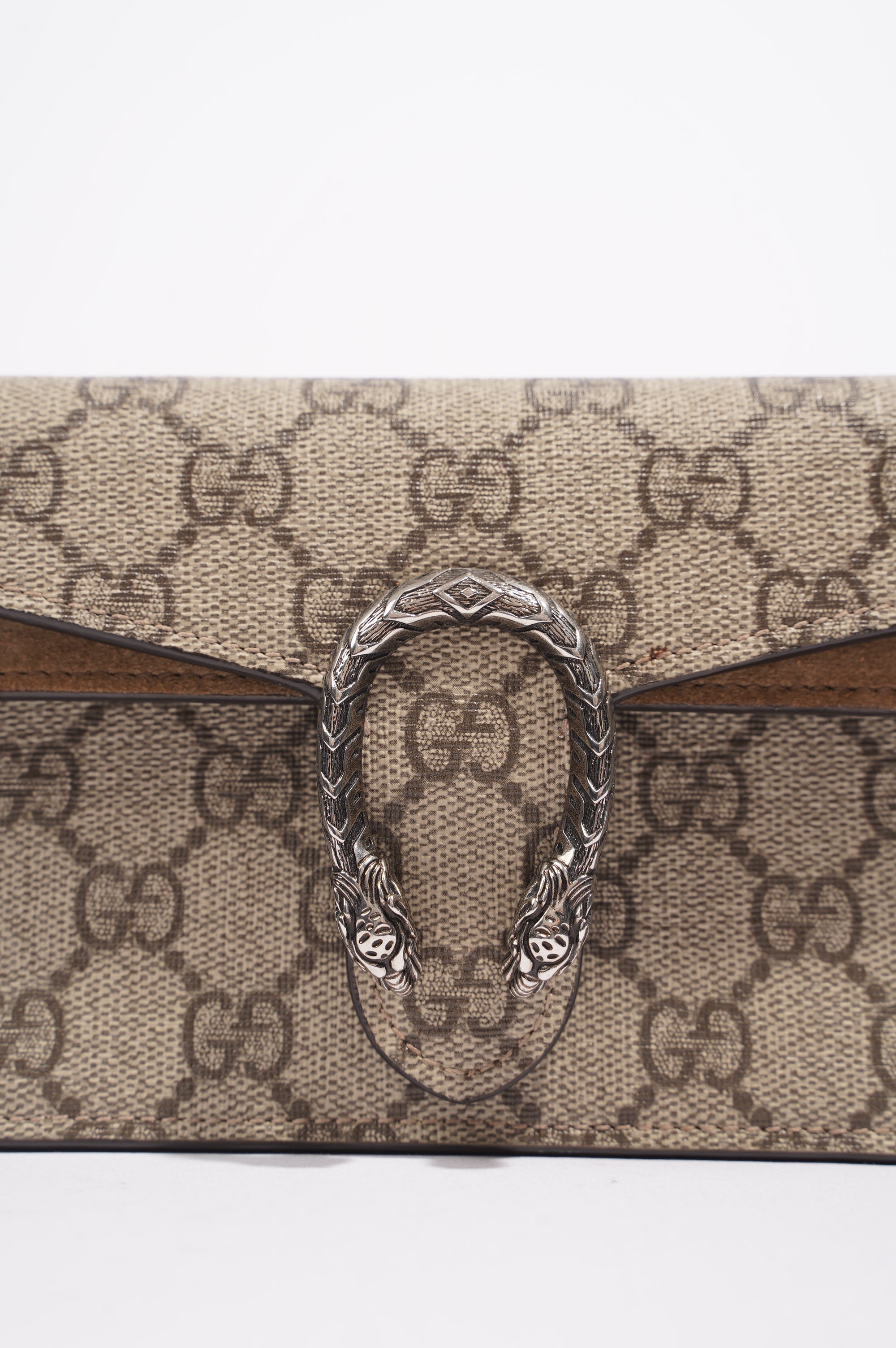 Gucci Womens Dionysus Bag Brown Canvas Super Mini